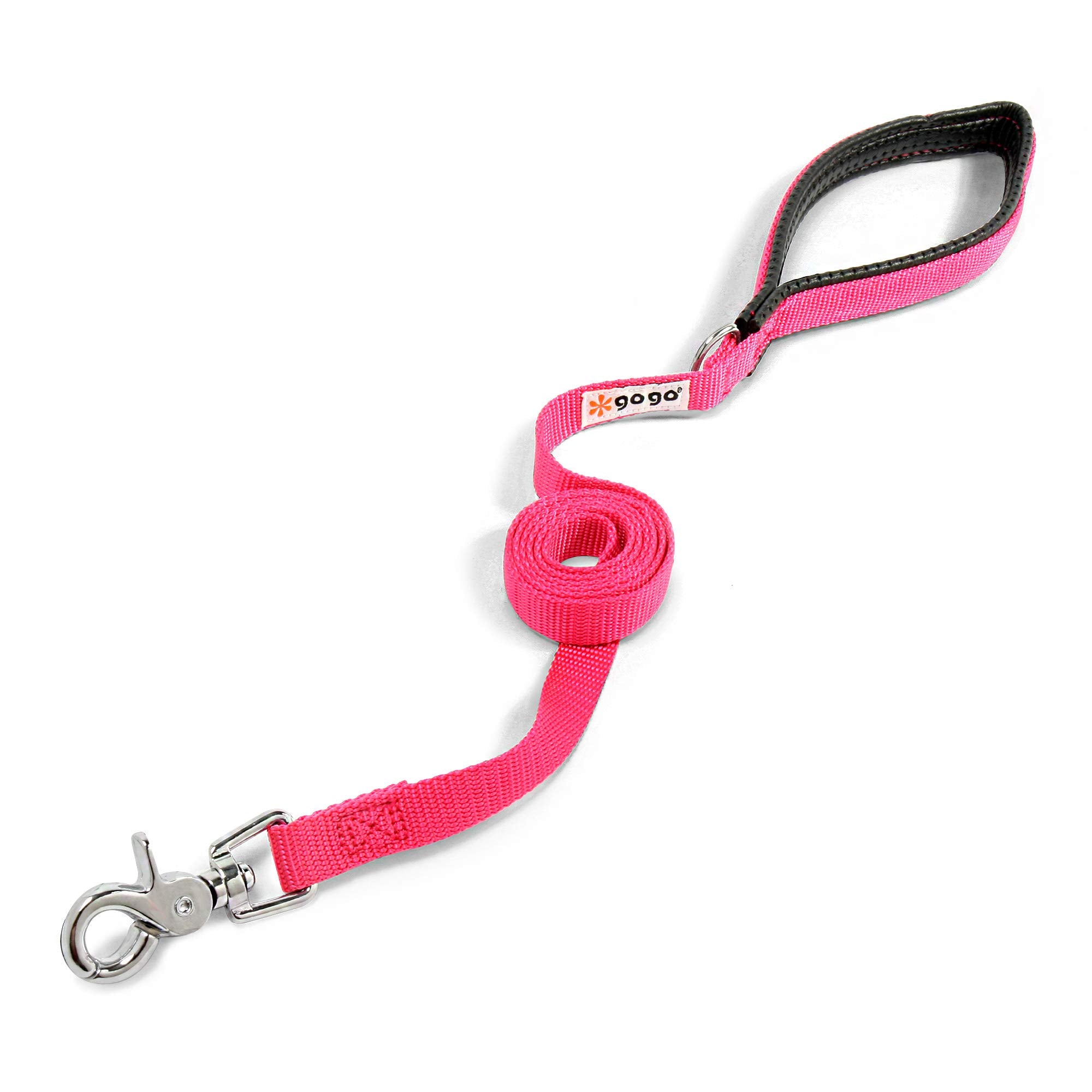 Gogo Pet Products 5/8-Inch Wide Comfy Nylon Dog Leash, 4-Feet Long, Pink