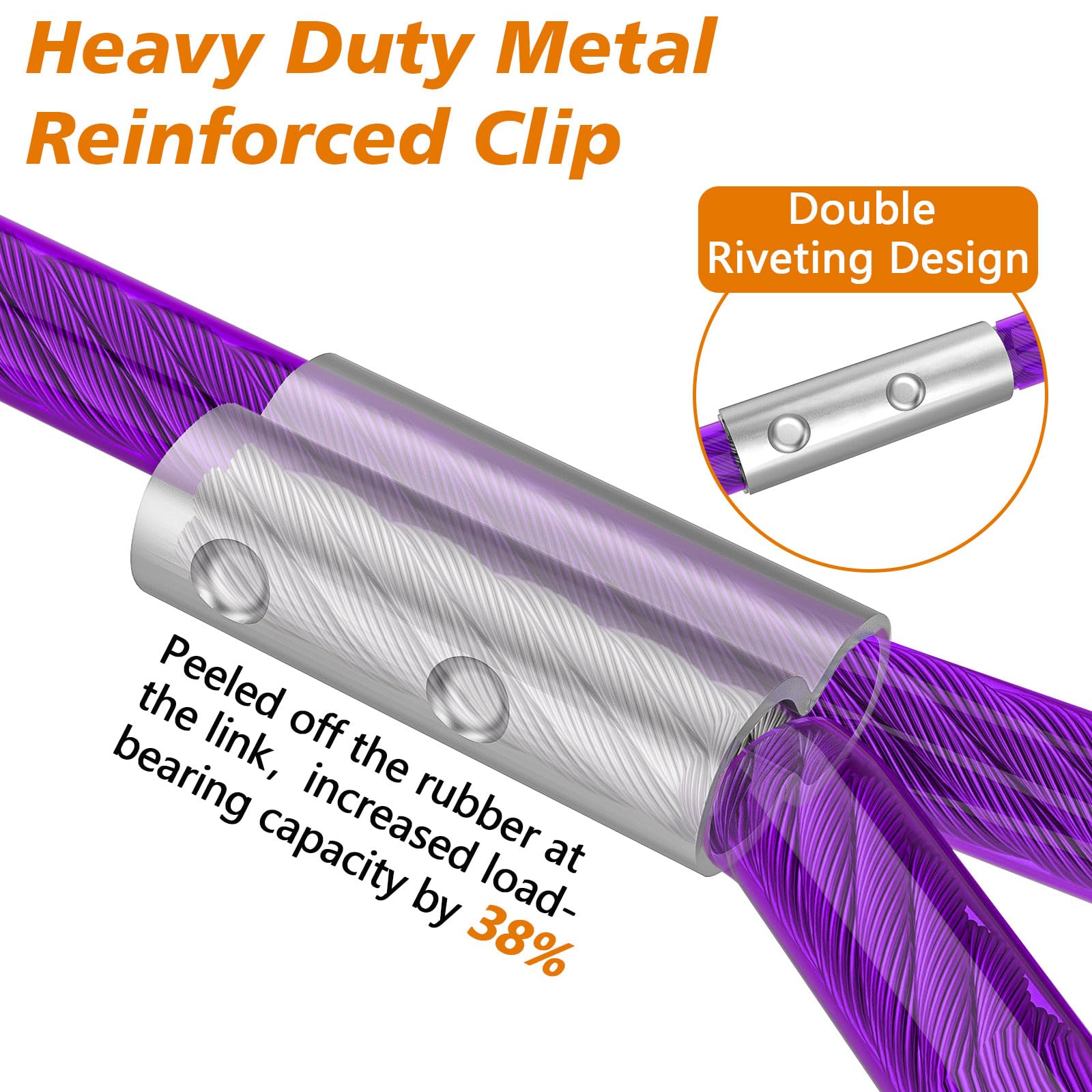 Xiaz Dog Tie Out Cable 20 Feet, Dog Runner For Yard Steel Wire Tether Line, Dogs Chains Heavy Duty For Outside Hold Large Dogs U