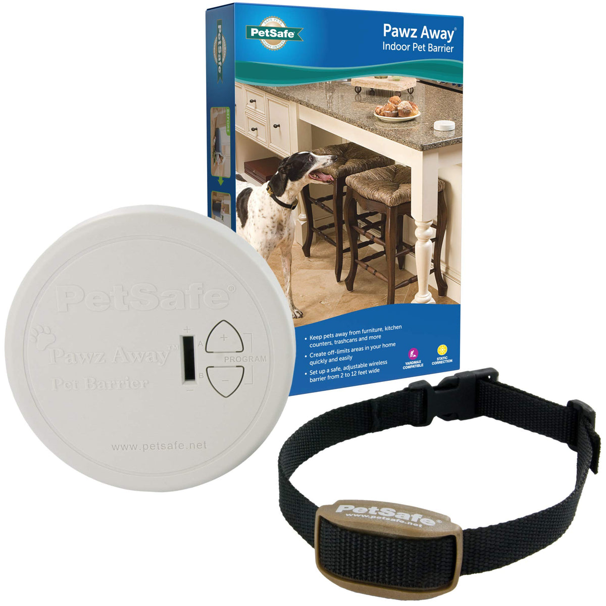 Petsafe Pawz Away Indoor Wireless Pet Barrier, Electric Training System For Dogs & Cats With Receiver Collar