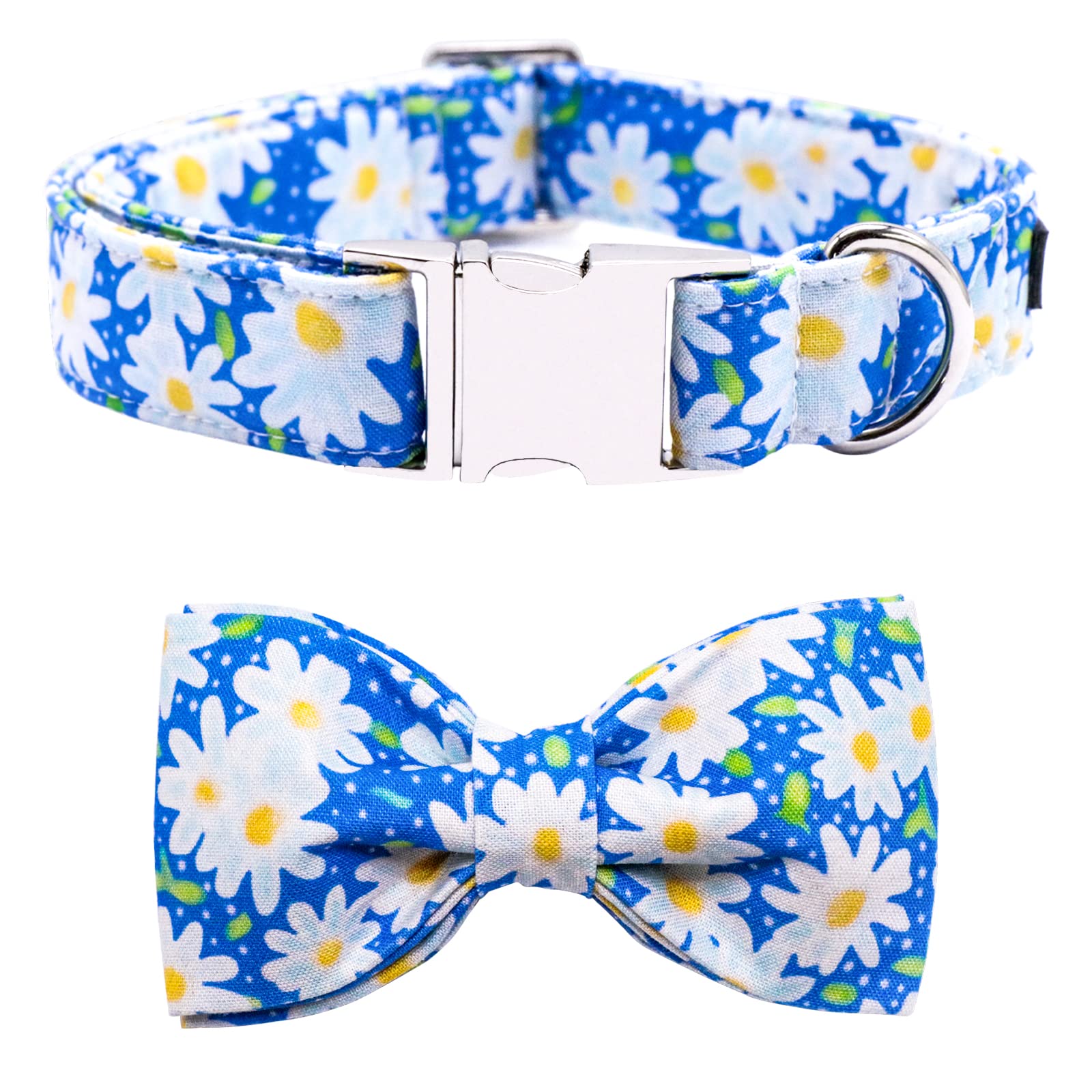 Maca Bates Daisy Flower Dog Collar With Bow Bowtie For Dogs Adjustable Breakaway Puppy Summer Bows Tie Bloom Flowers Collars Bir