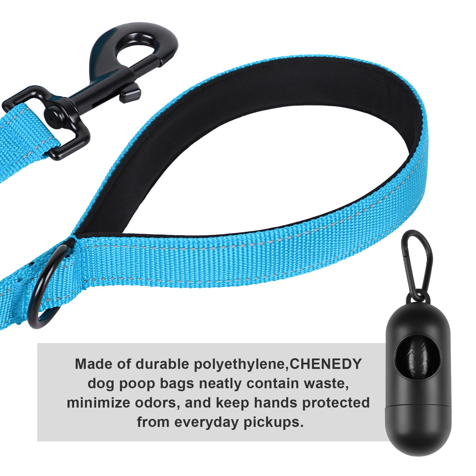 Chenedy Dog Leash, Short Dog Leash, 24 Inch, Black