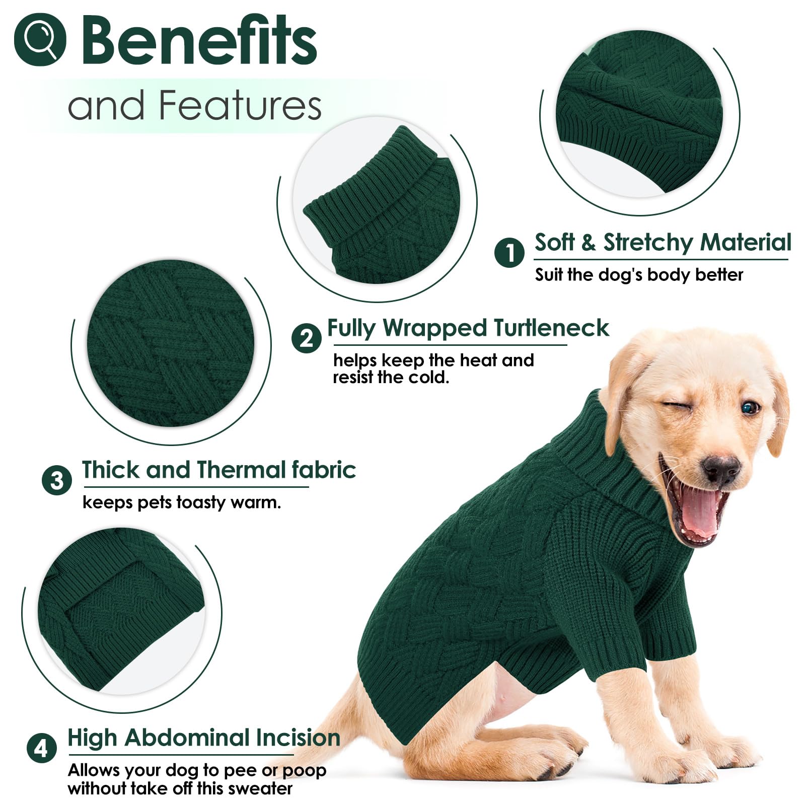 AOFITEE Small Dog Sweater, Dog Sweaters for Small Dogs Male, Dog Winter Sweater Girl Boy, Small Dog Christmas Sweater, Classic C
