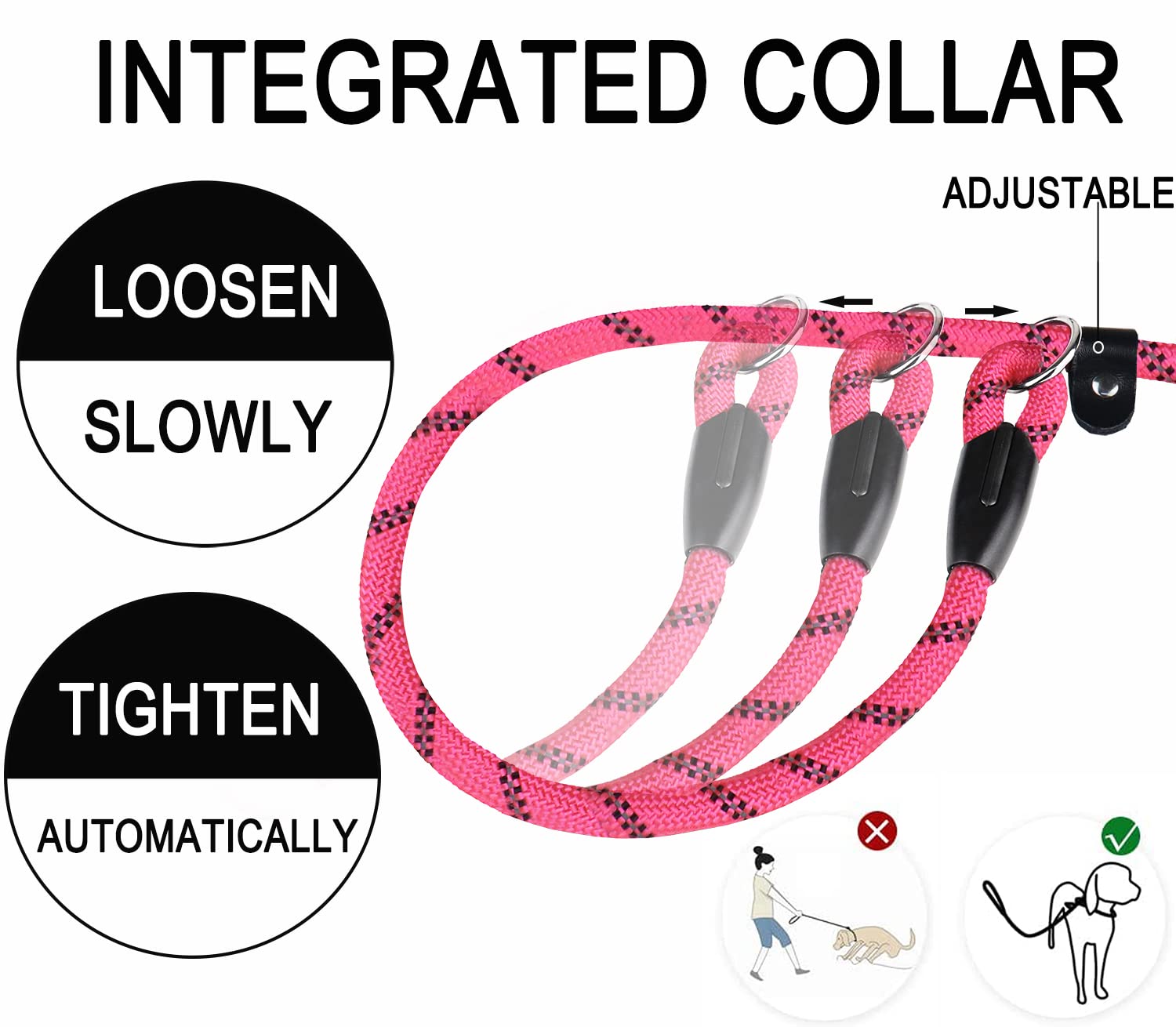 Durable Dog Leash, 6 Ft Strong Training Dog Leash With Comfortable Padded Handle And Highly Reflective Threads For Small Medium