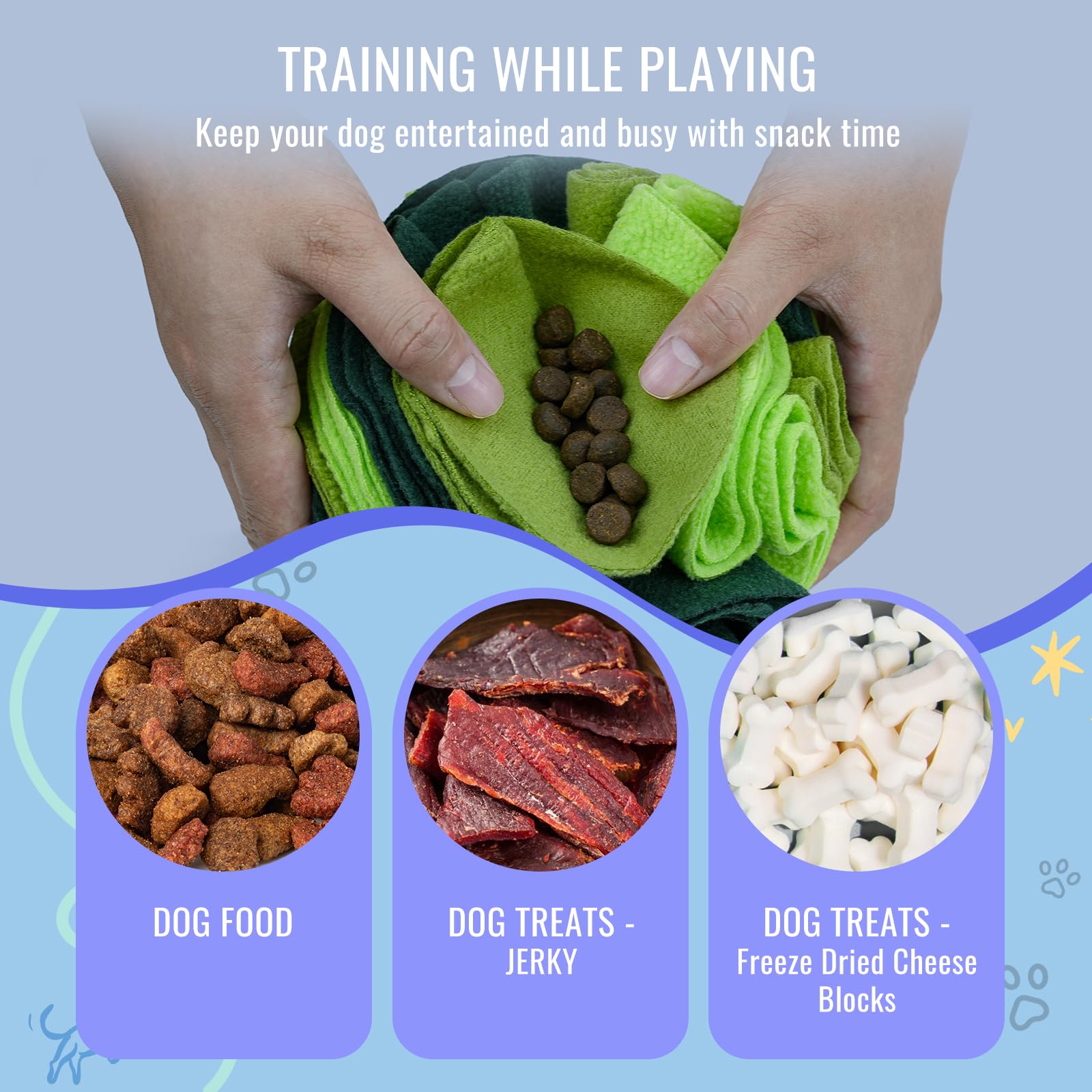 Larimuer Pet Snuffle Ball - Puzzle Sniffing Interactive Toy For Blind Dogs Training, Stress Relief, Enrichment - Treat Ball, Mac