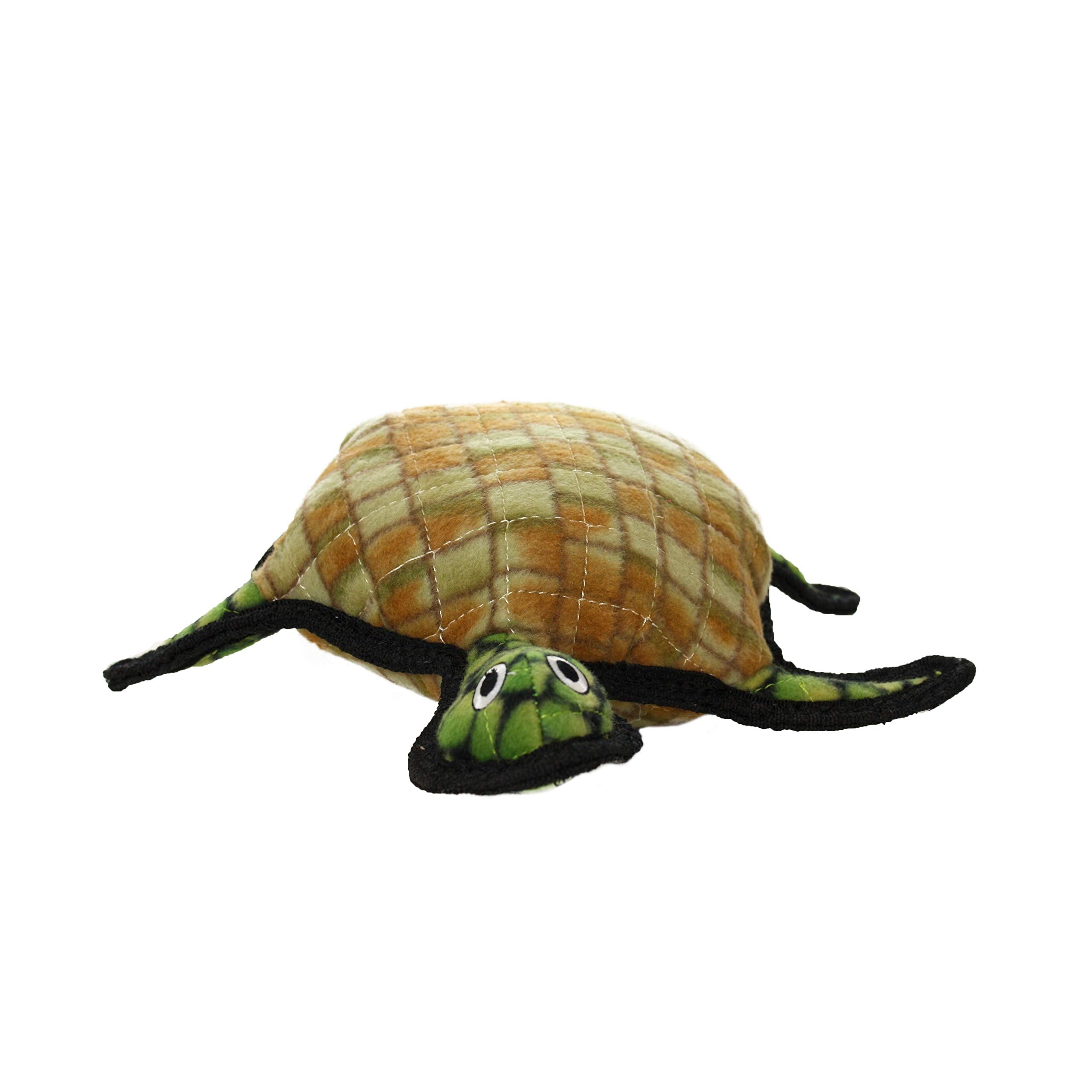 TUFFY Ocean Creature Turtle Dog Toy, Large, Durable Fleece, Green/Brown, Model T-OC-Turtle