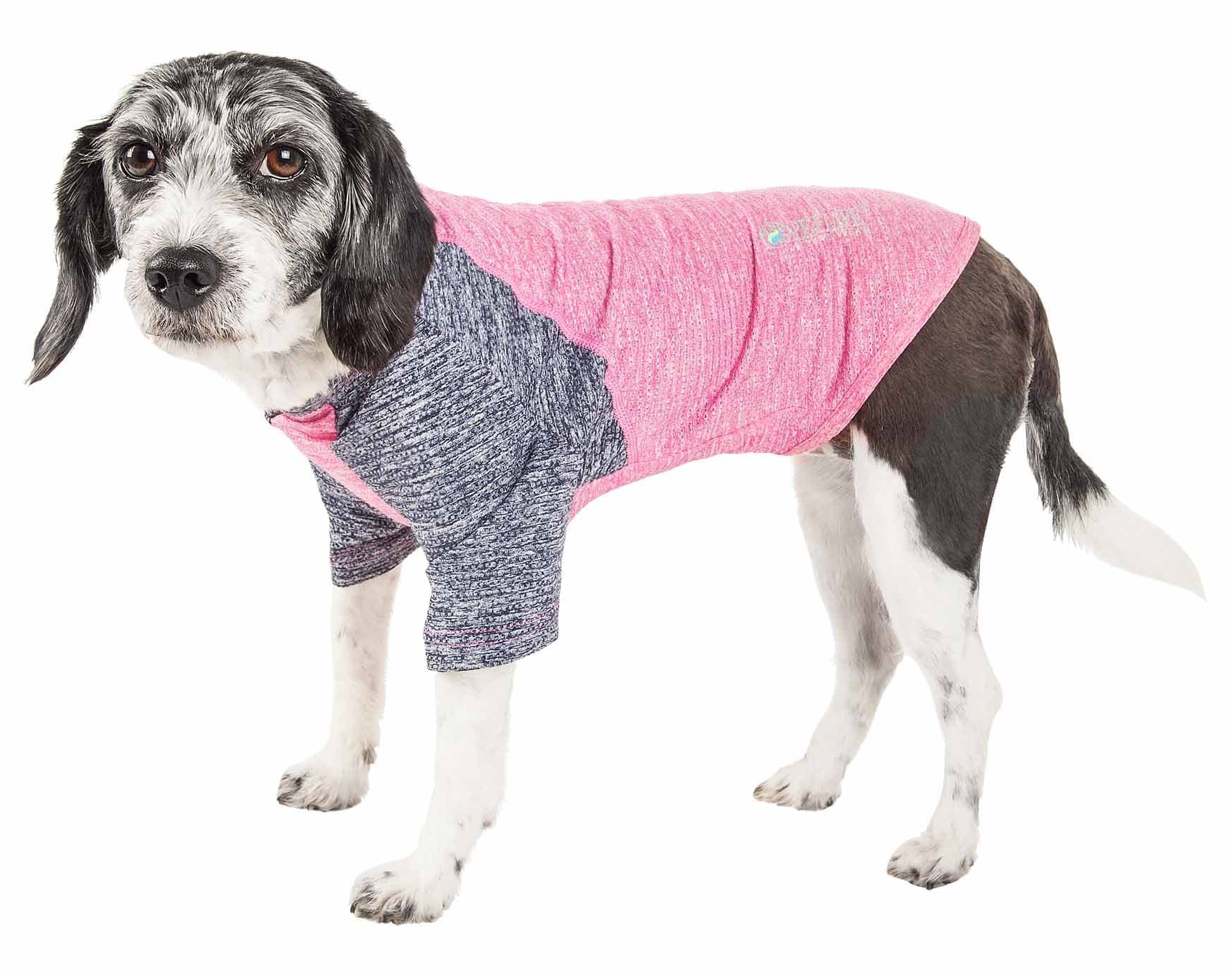 Pet Life    Active Hybreed 4-Way Stretch Two-Toned Performance Dog T-Shirt, Large, Pink