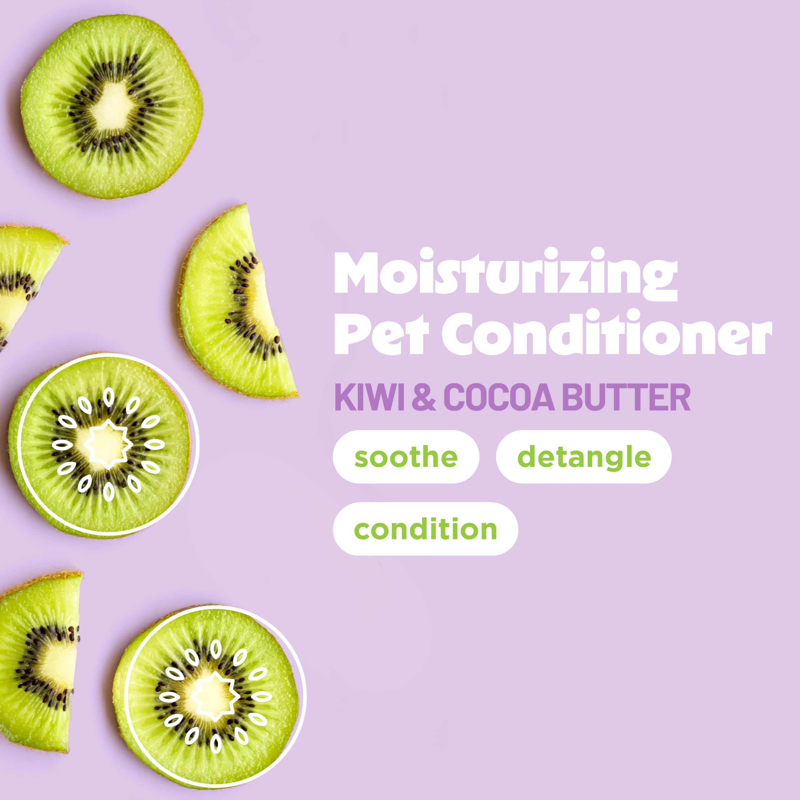 Tropiclean Dog Conditioner, Easy Detangling & Moisturizing Conditioner, Puppy Safe, Made In The Usa, Kiwi & Cocoa Butter Scent,