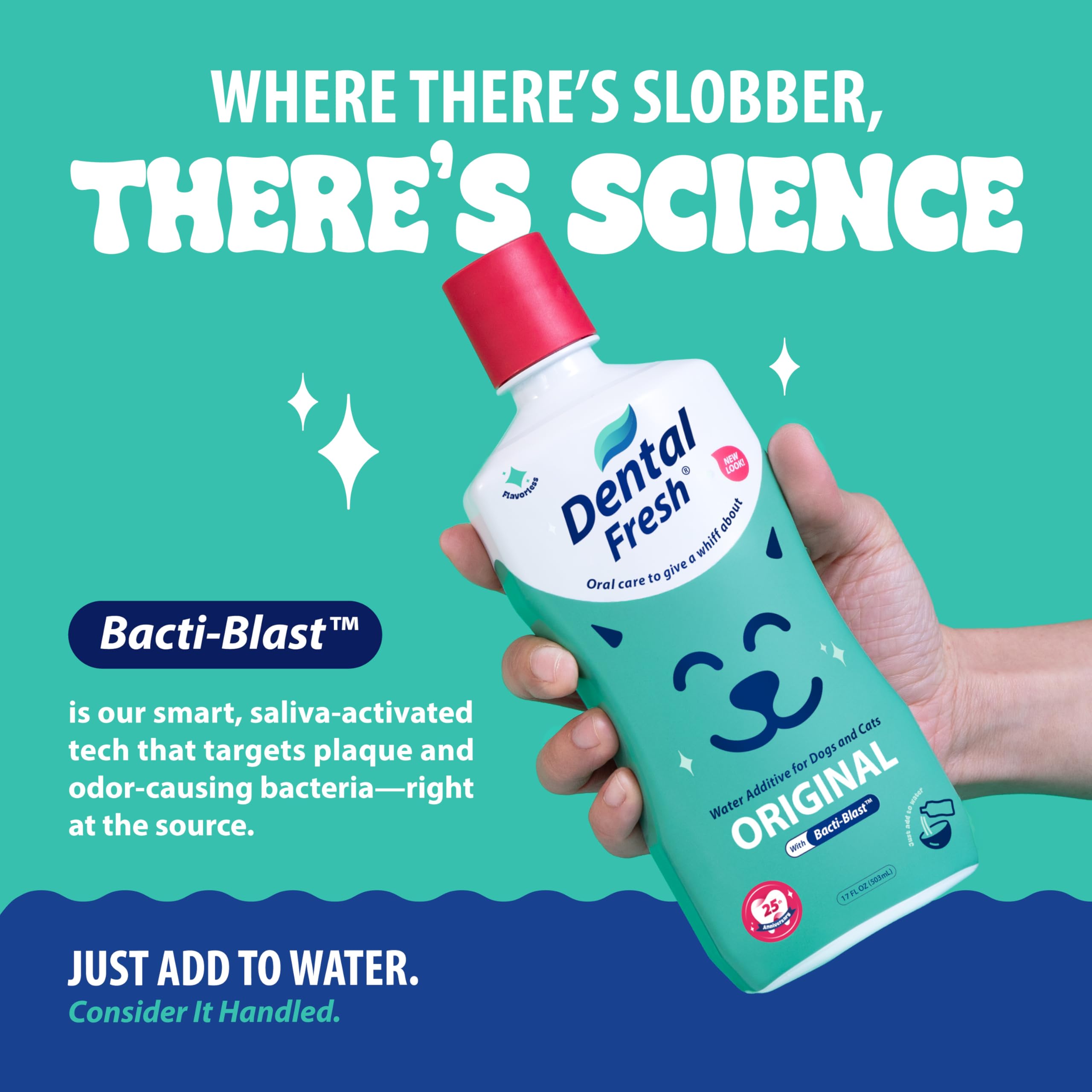 Dental Fresh Water Additive for Dogs and Cats, Clean Teeth and Fresh Breath, Daily Pet Oral Care, Flavorless, 8 fl oz