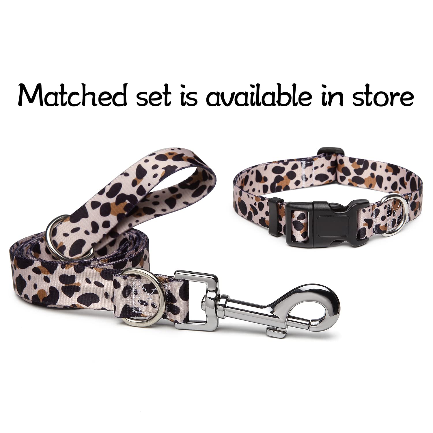 Suredoo Adjustable Dog Collar With Patterns, Ultra Comfy Soft Nylon Breathable Pet Collar For Small Medium Large Dogs (M, Leopard)