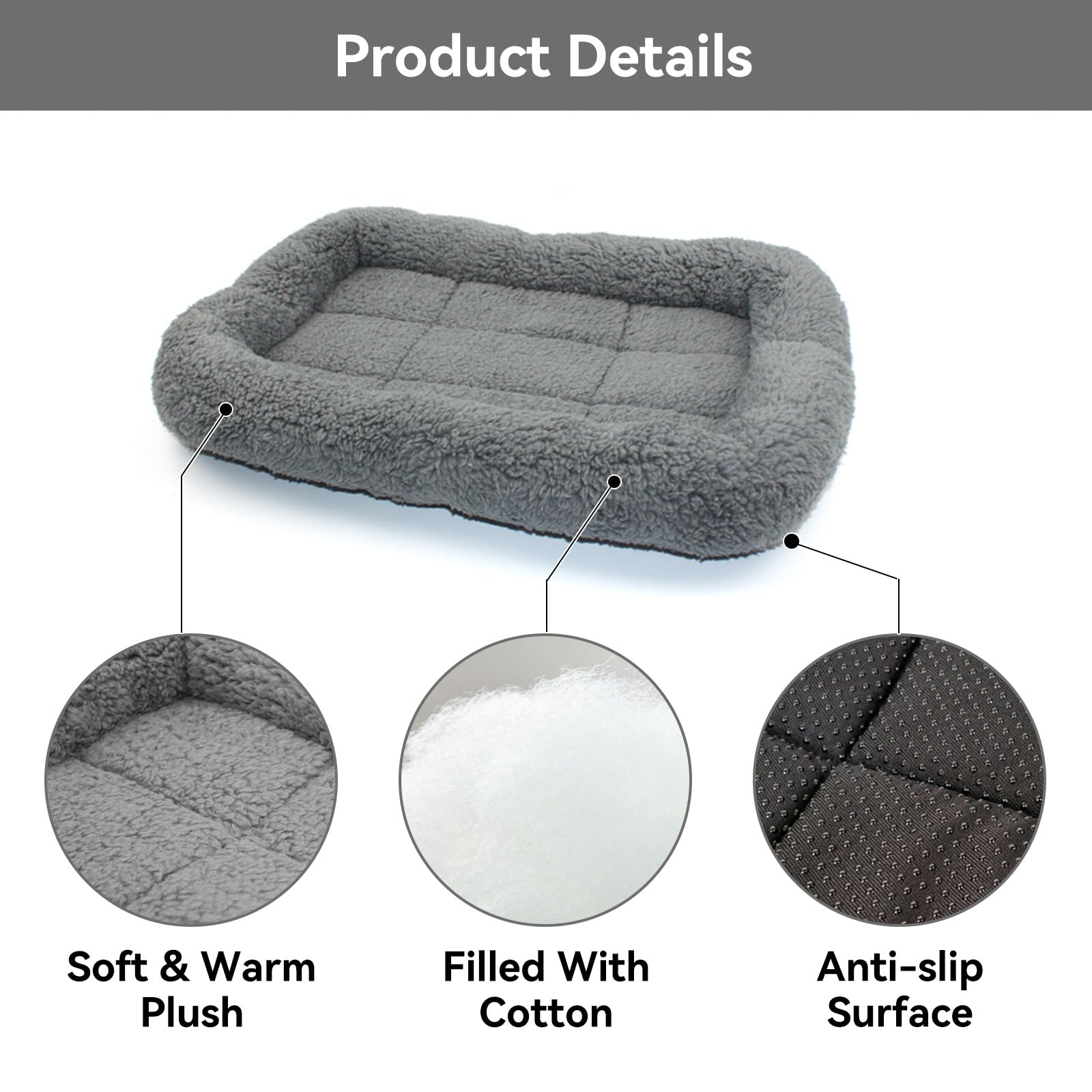 Lesypet Cat Beds For Indoor Cats, Pet Mats For Curl Sleep Plush Cushion Washable Pet Bed For Cats Dogs With Anti-Slip Bottom, Medium 24' X 18'