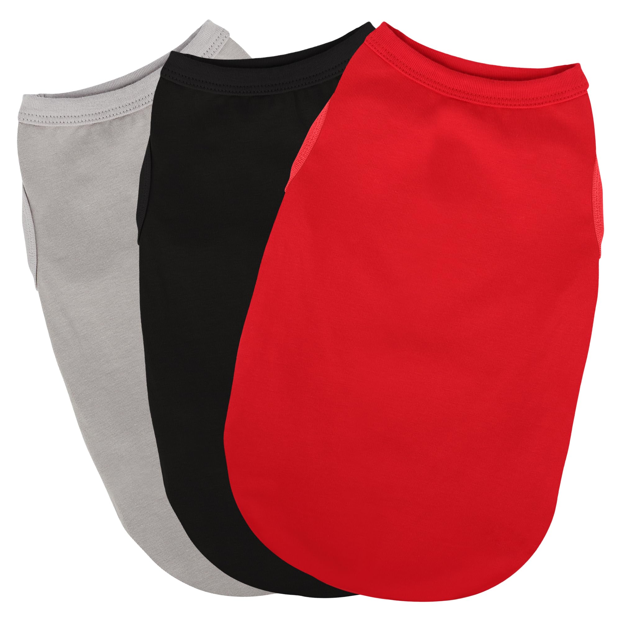 Paiaite 3 Pieces Plain Dog Shirt Sleeveless Puppy Cotton Dog Shirts Breathable Pet Apparel Tank Top Colorful Puppy Sweatshirt Cl