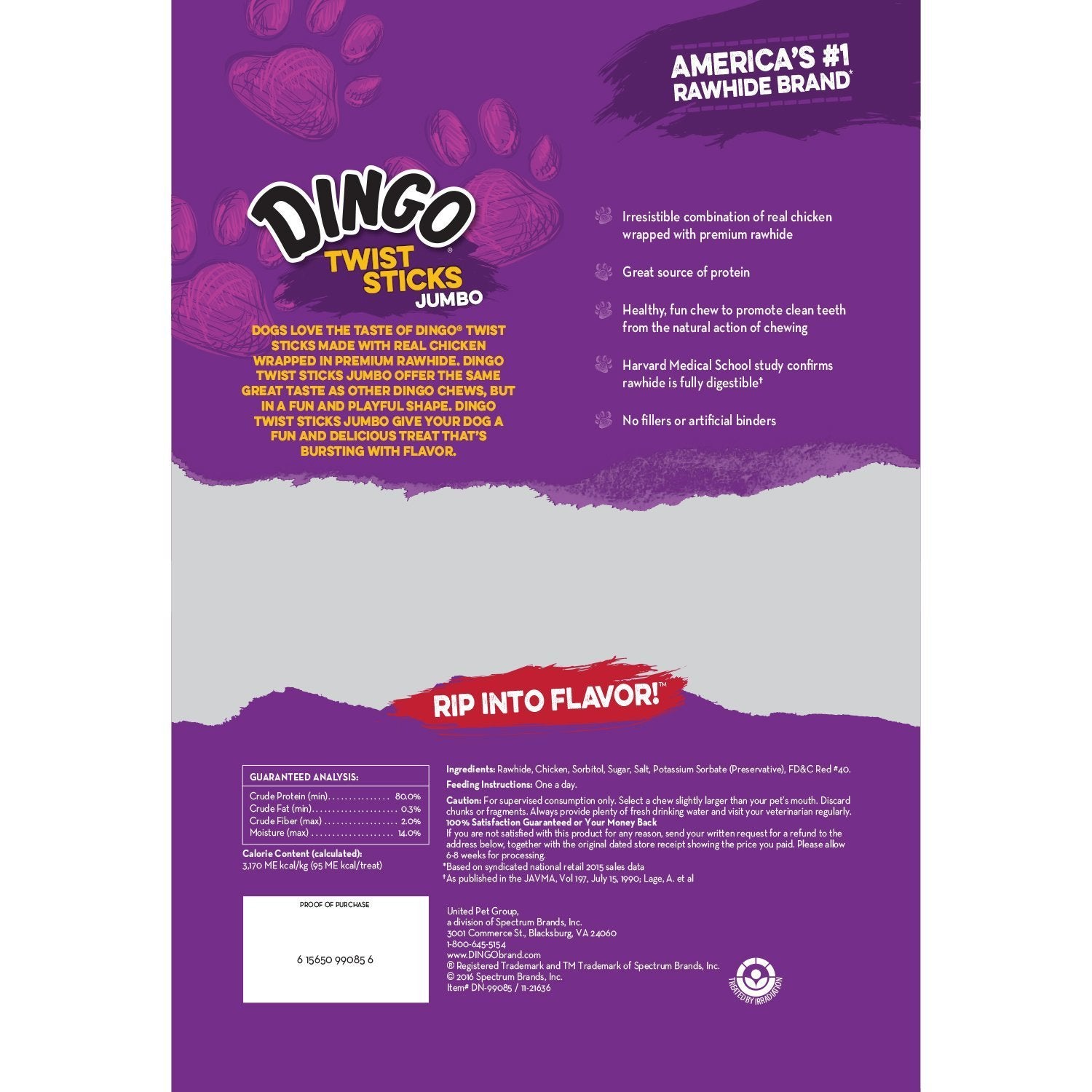 Dingo Twist Sticks Jumbo Rawhide Chews, 9-Count, 12-Packs