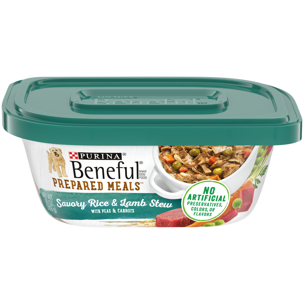 Purina Beneful High Protein Wet Dog Food With Gravy, Prepared Meals Savory Rice & Lamb Stew - 10 Oz. Tub