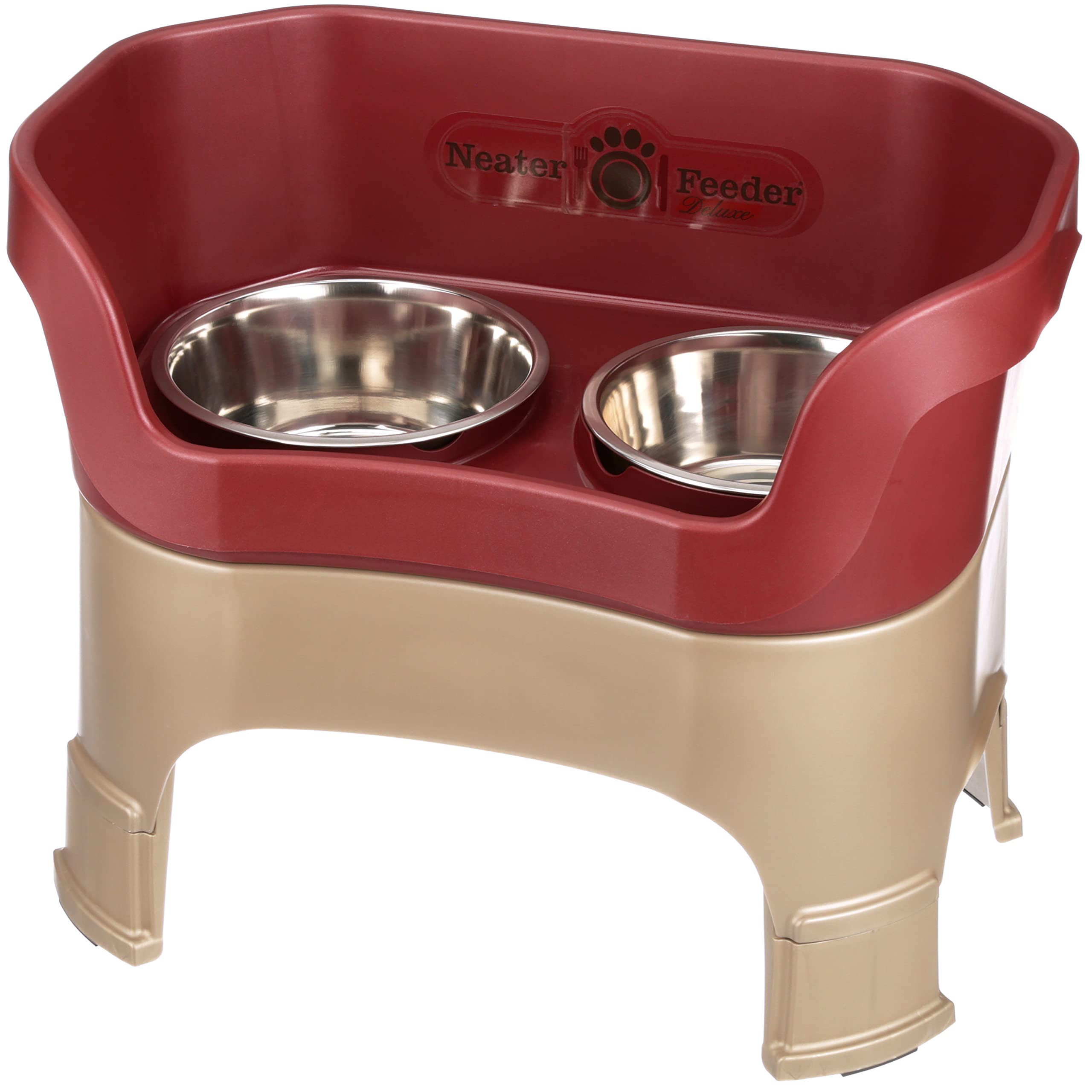 Neater Feeder Deluxe Mess Proof Dog Bowls Elevated for Large Dogs - Made in USA - No Spill Raised Dog Food Bowl Stand w/Leg Exte