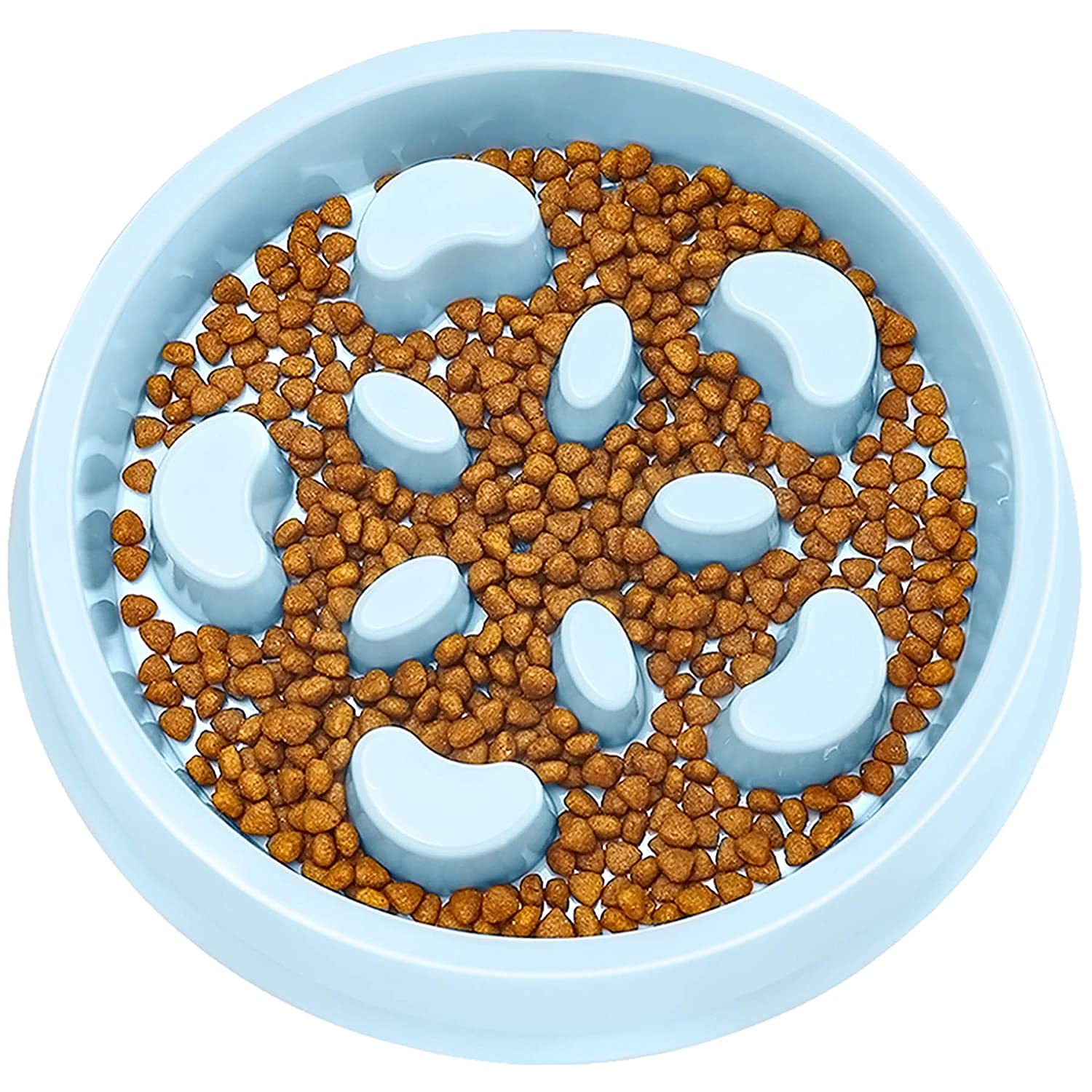 Pups&Pets Slow Feeder Dog Bowl Fun Feeder No Chocking Slow Feeder Bloat Stop Dog Cat Food Water Bowl With Funny Pattern  Color 