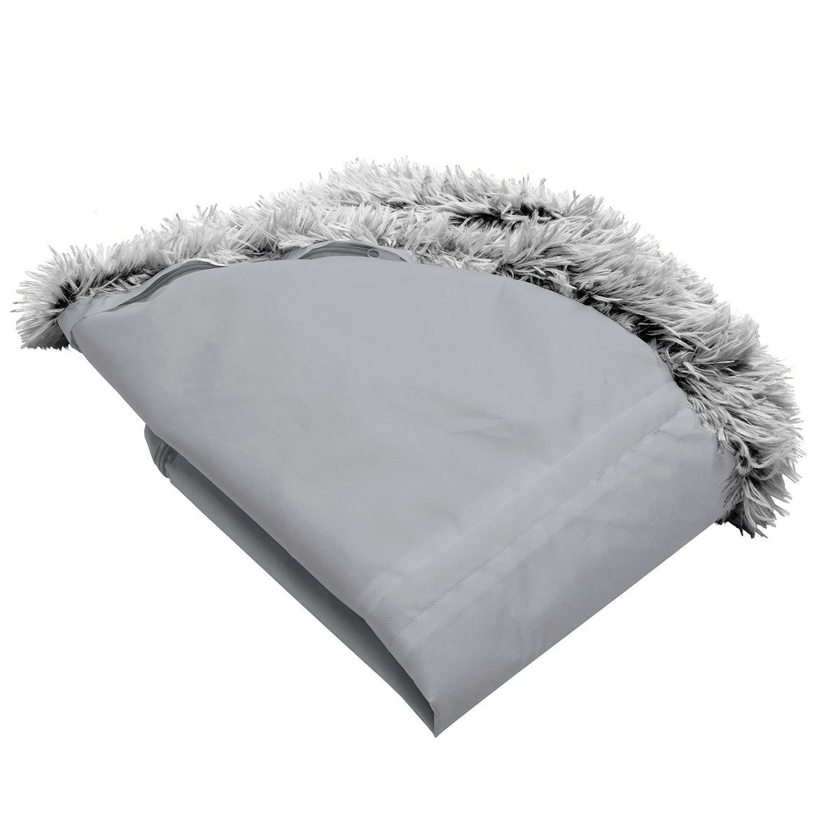 Furhaven Replacement Donut Dog Bed Cover Plush Long Faux Fur Calming Cuddler, Machine Washable - Misty Gray, Jumbo (X-Large)