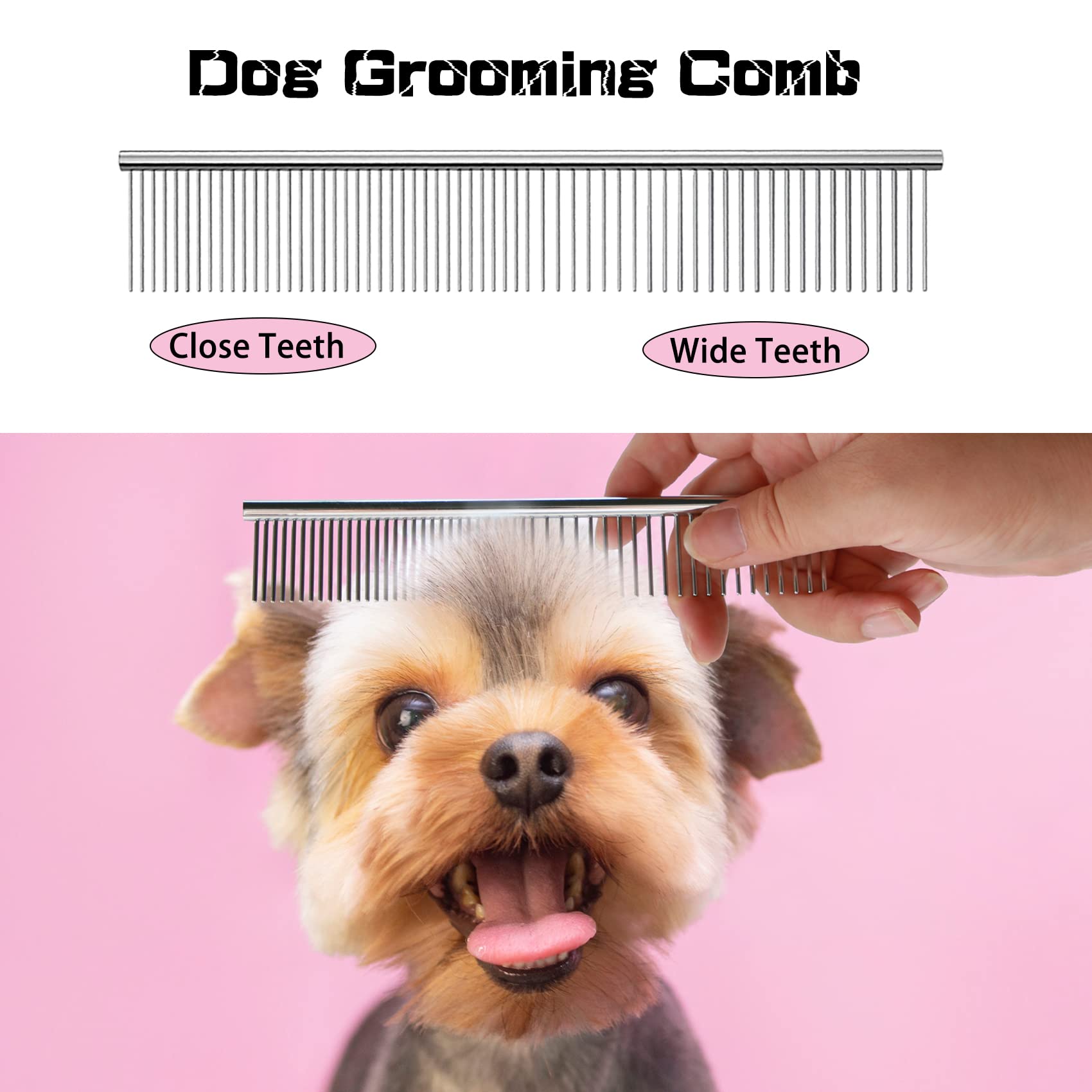 Scedream Dog Grooming Scissors For Dogs With Safety Round Tips, 5 In 1 Dog Scissors For Grooming, Curved Dog Grooming Scissors,P