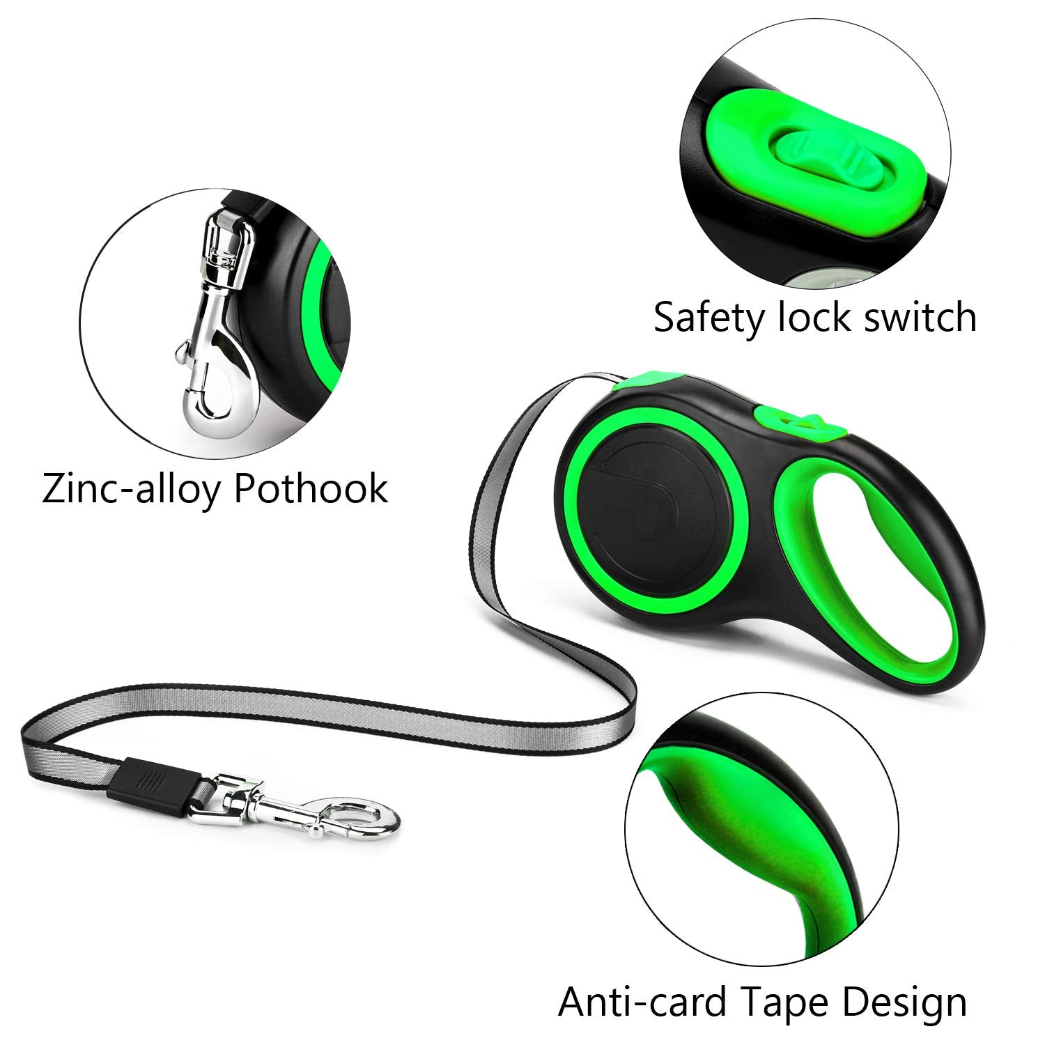 Segarty Retractable Dog Lead For Large Dogs, Dog Leash 26 Feet Long For Medium Large Dogs Under 110Lbs, No Tangle Nylon Cable And 1 Button Break & Lock Heavy Duty Dog Leads For Training Running