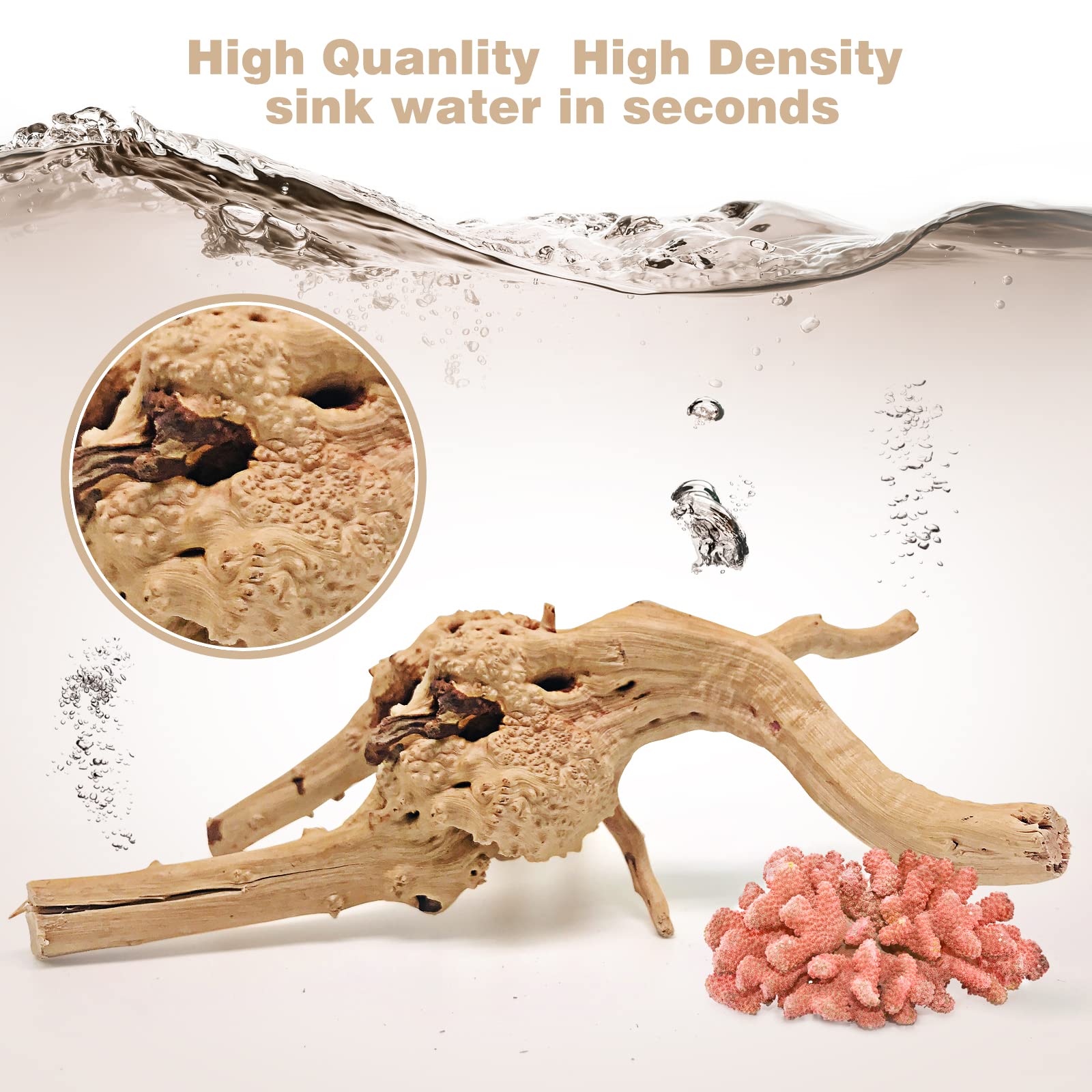 Wdefun Driftwood For Aquarium Decor 7-11 Inch Length Large Spider Wood Ornament Natural Branches For Fish Tank Decorations 3 Pcs