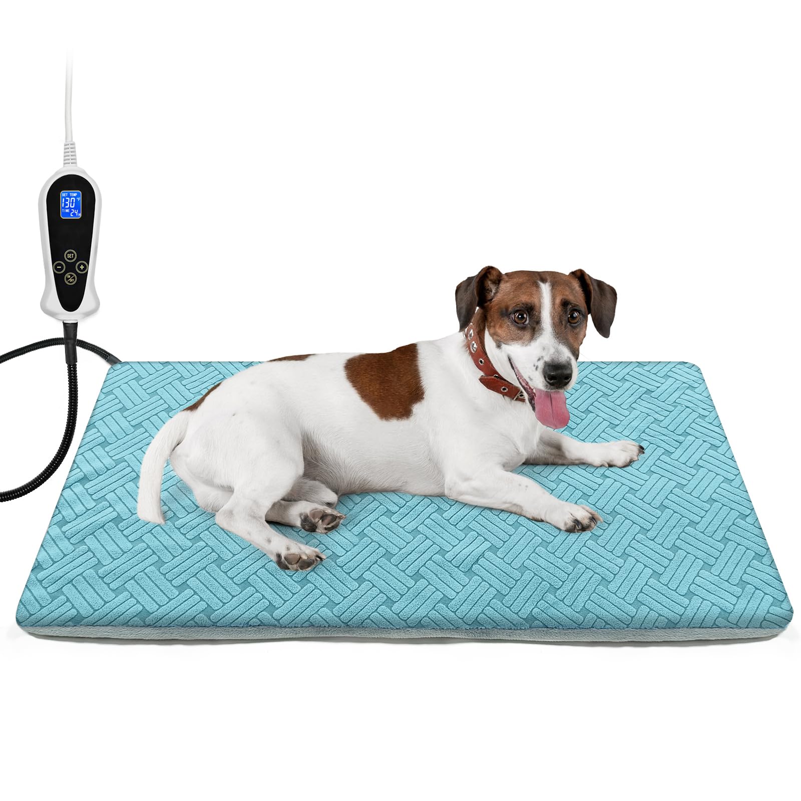 Rc Sll Dog Heating Pad 34X21Inches, Pet Heating Pad For Dogs With Timer Temperature Control, Waterproof Whelping Mats Heated Dog