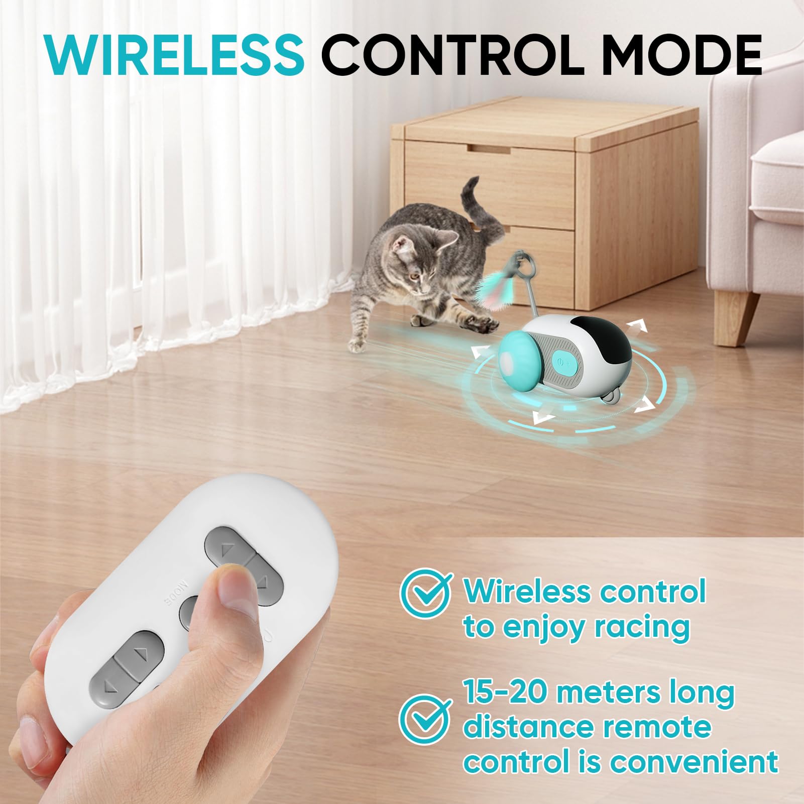 Remote Control Smart Electric Interactive Cat Toy Smart Turbo Tail Automatic Car Toys For Indoor Bored Cats Robot Rc Cat Mental