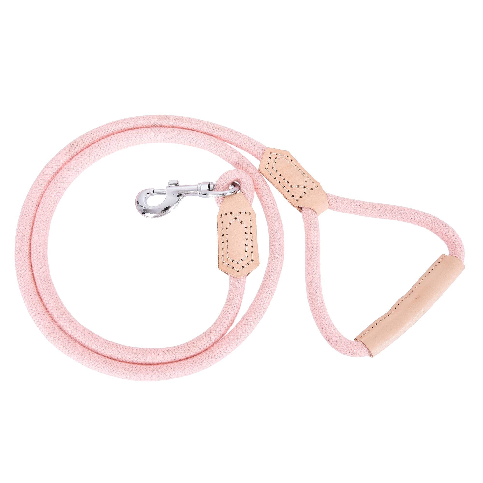 Mile High Life | Premium Leather Dog Leash | Strong Rope Leash | Leather Handle | Zinc Alloy Strong Clasp | Small Medium Large D