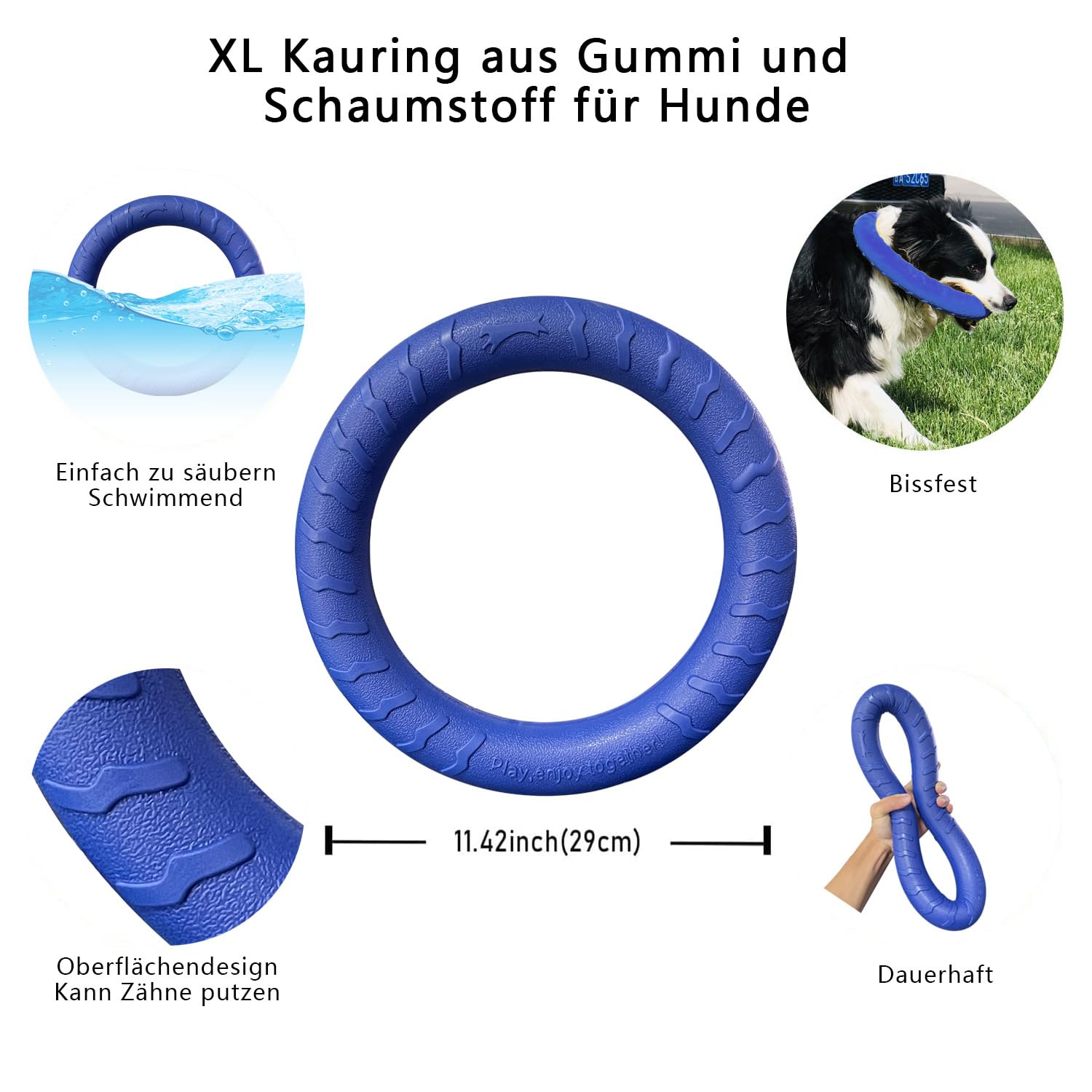 Dlder Blue Indestructible Dog Toys For Aggressive Chewers Flying Discs For Medium/Large Breeds Dog Training Ring,