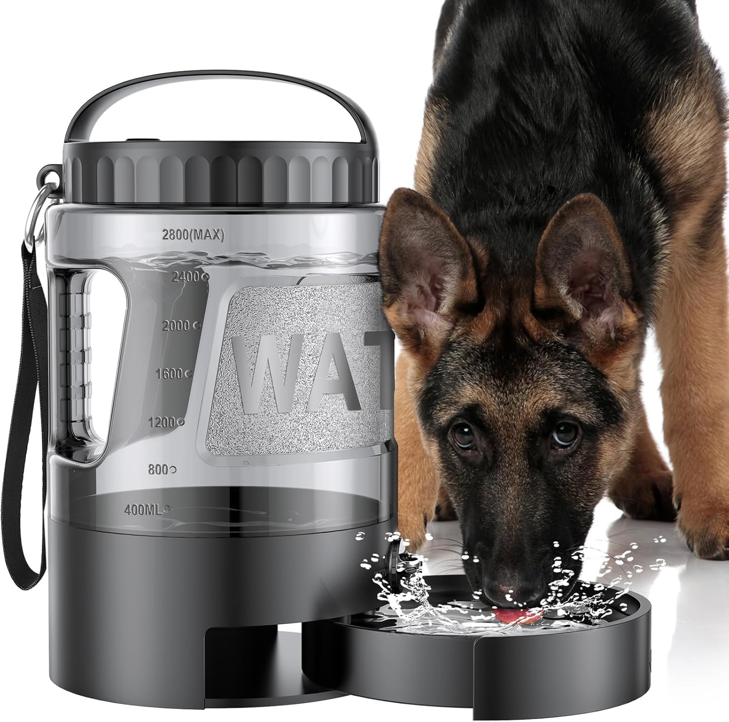 Dog Water Bottle Travel Bowl - 95oz Large Portable Dog Water Bowls Dispenser for Camping Essentials Hiking Traveling Beach Car P