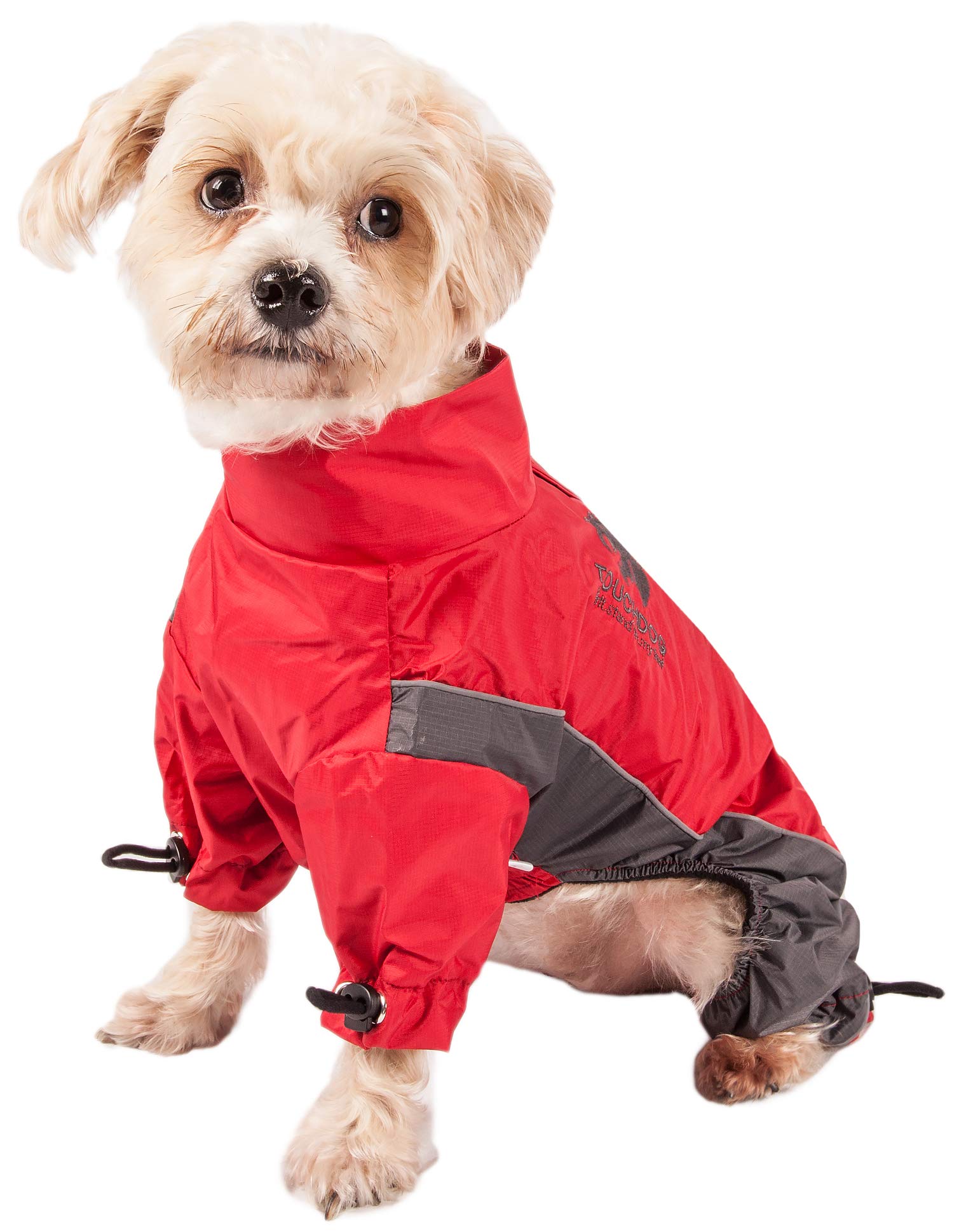 TOUCHDOG Quantum-Ice Full Body Bodied Adjustable and 3M Reflective Pet Dog Coat Jacket w/ Blackshark Technology, Medium, Red,