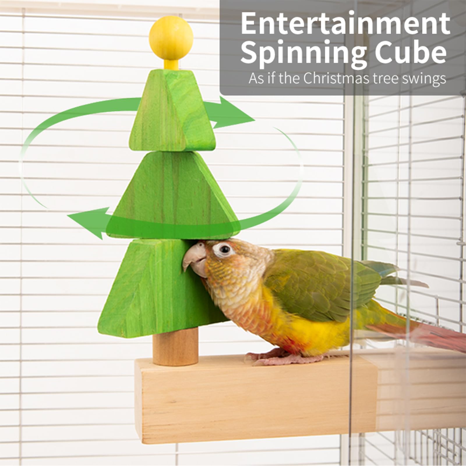 Bird Toys & Bird Perch, Bird Wooden Block Chewing Toy Parrot Foraging & Puzzle Toys Bird Cage Accessories For Conures Parakeets