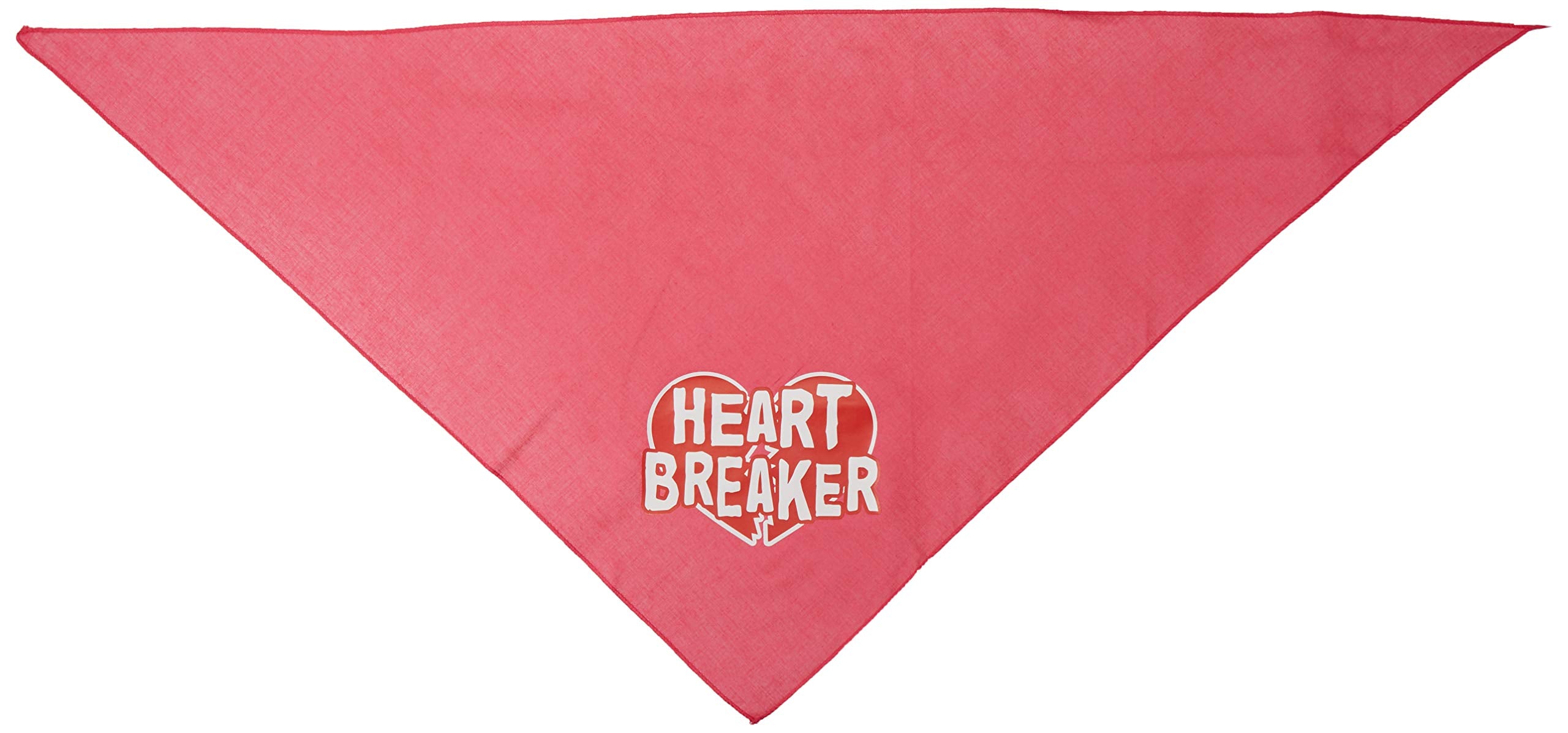Pet and Dog Bandana Screen Printed, &quot;Heart Breaker&quot; Bright Pink Large