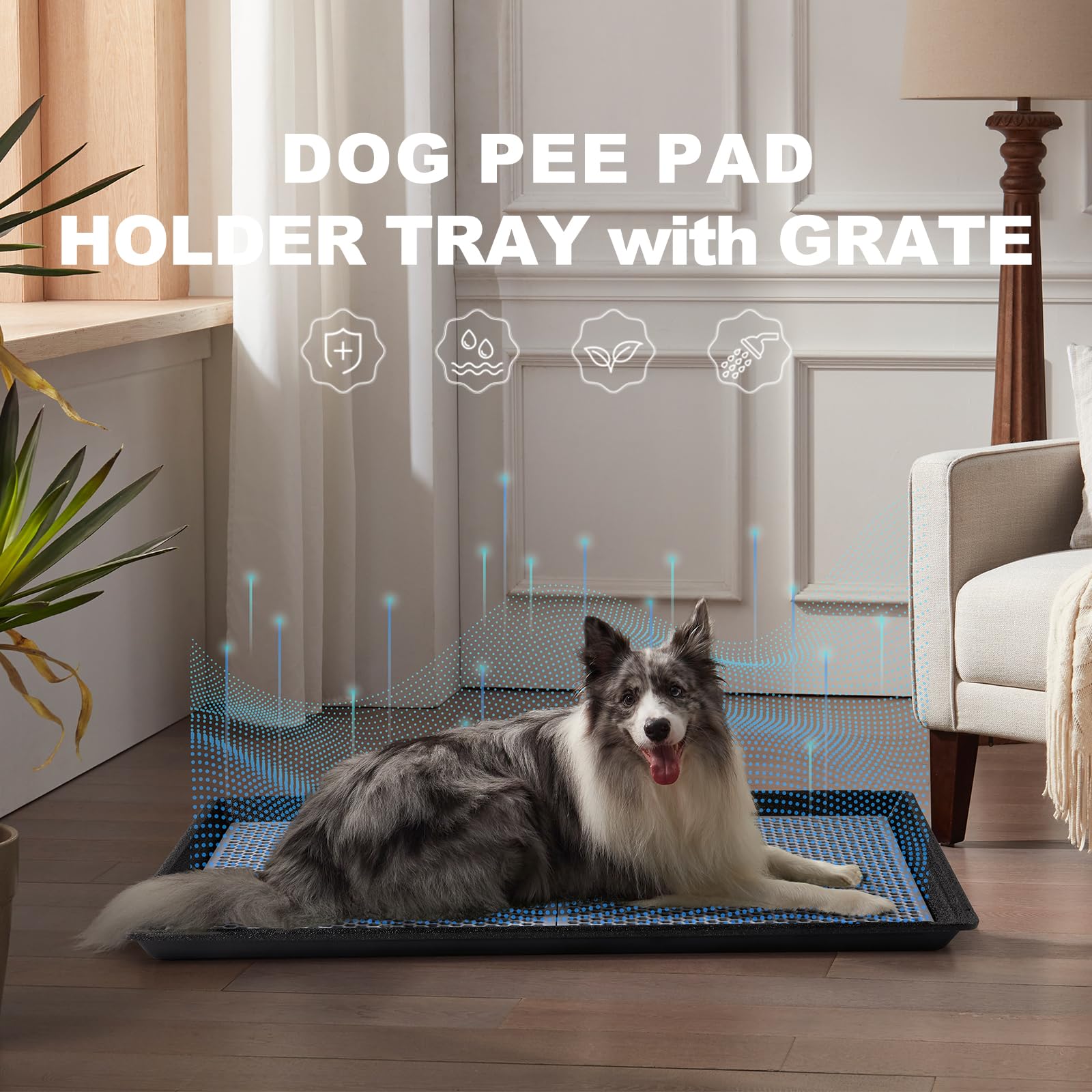 Hq4Us Dog Pee Pad Holder Tray With Grate 45     34   , Large Dog Litter Box Toilet, Puppy Pee Pad Holder, Less Mess, Dog Potty I