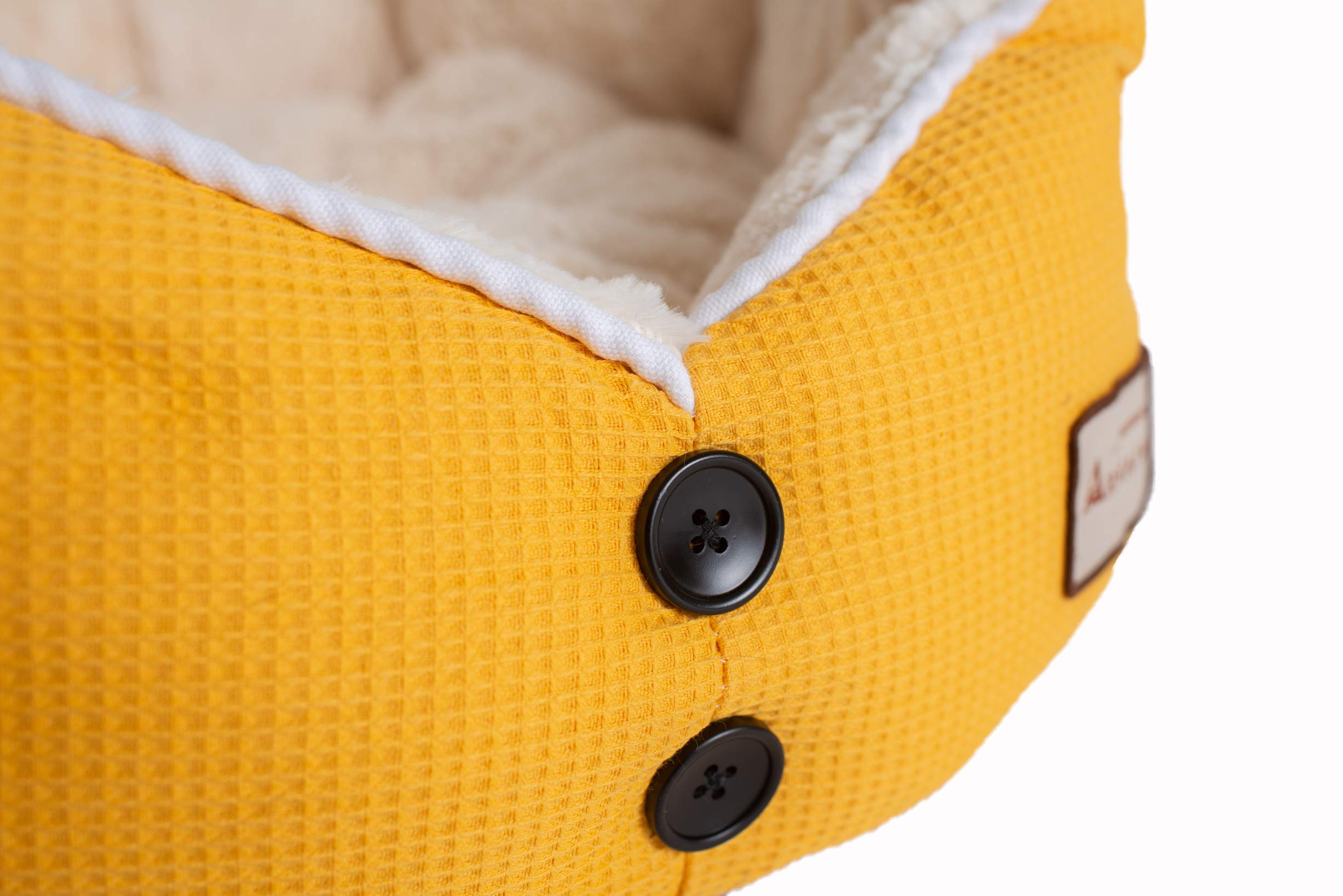 Armarkat Cat Bed Model C75HMB/MH Gold Waffle Texture Poly Blend and White, 22 x 18 x 14