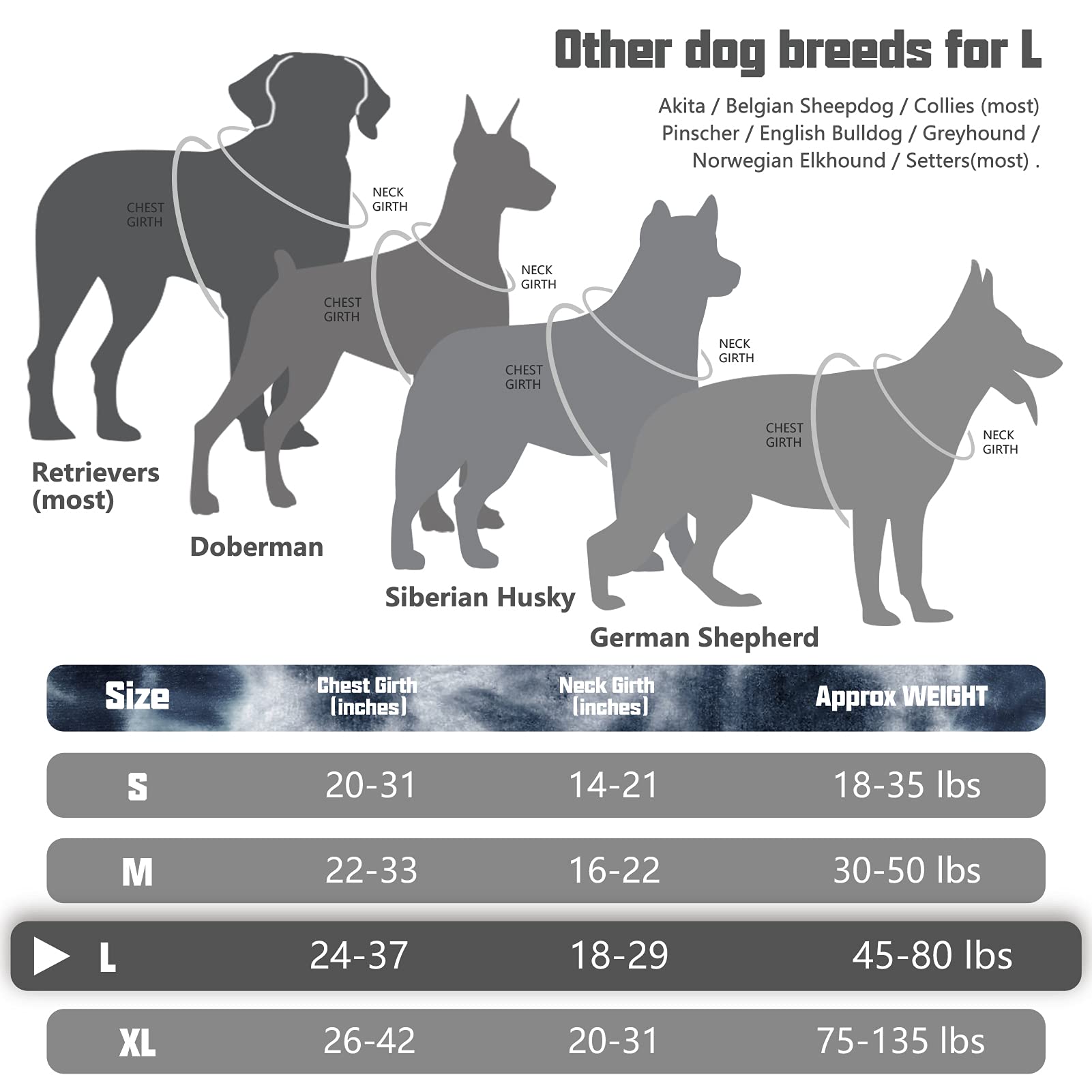 Auroth Tactical Dog Harness For Small Medium Large Dogs No Pull Adjustable Pet Harness Reflective K9 Working Training Easy Control Pet Vest Military Service Dog Harnesses (L, Black Ink)