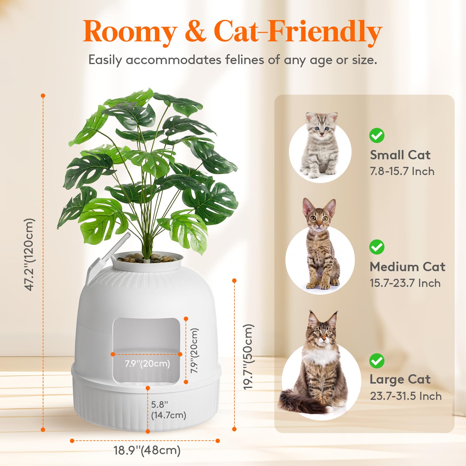 Lifewit 2 Pack Litter Box Cat With Faux Plant & Scoop, Hidden Enclosure Litter Tray With Odor Control & Carbon Filter In Living