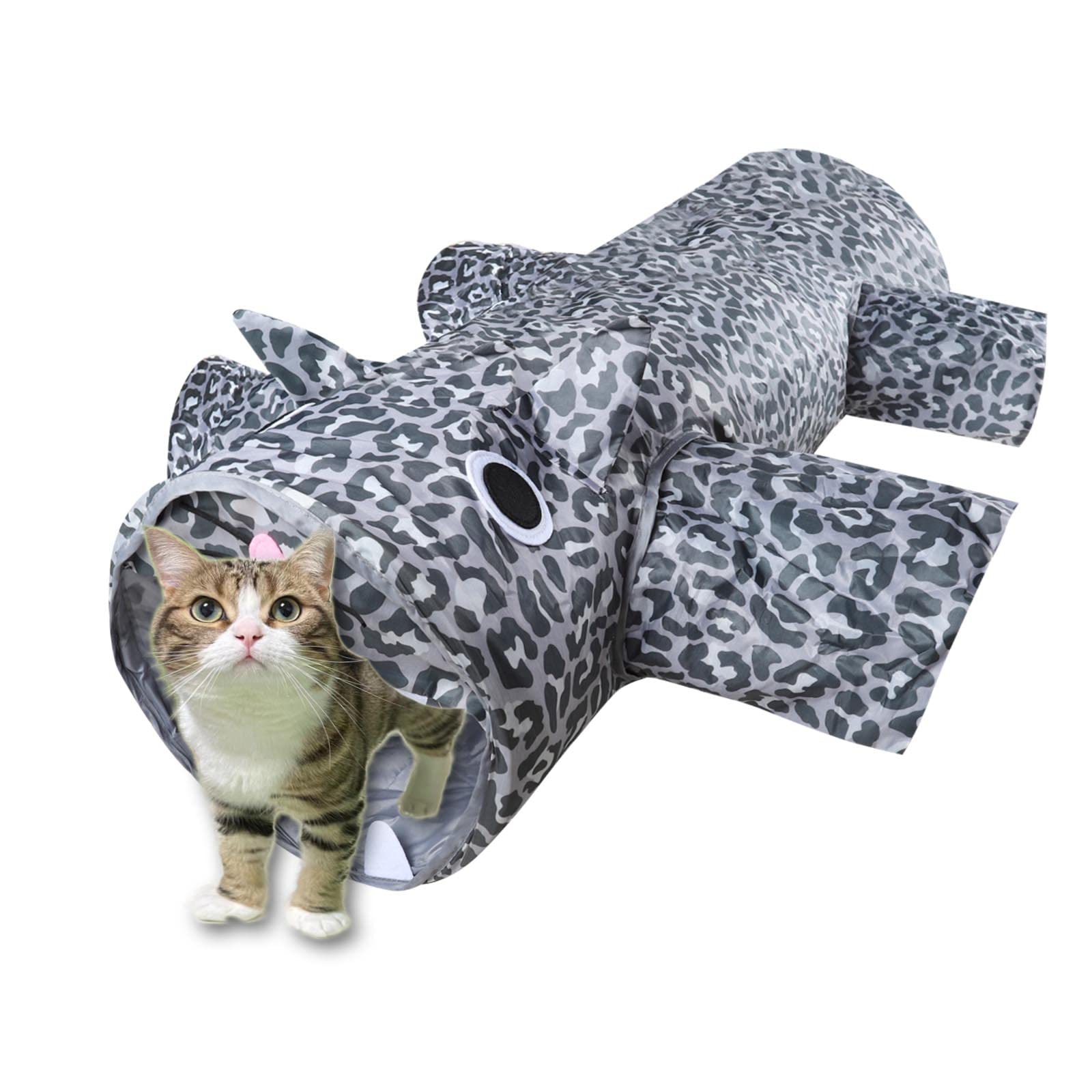 Gonpetgp Cat Tunnel For Indoor Cats Large, Pet Cat Tunnels Tube Collapsible Interactive Crinkle Cats Toys Maze, Exercising Hunti