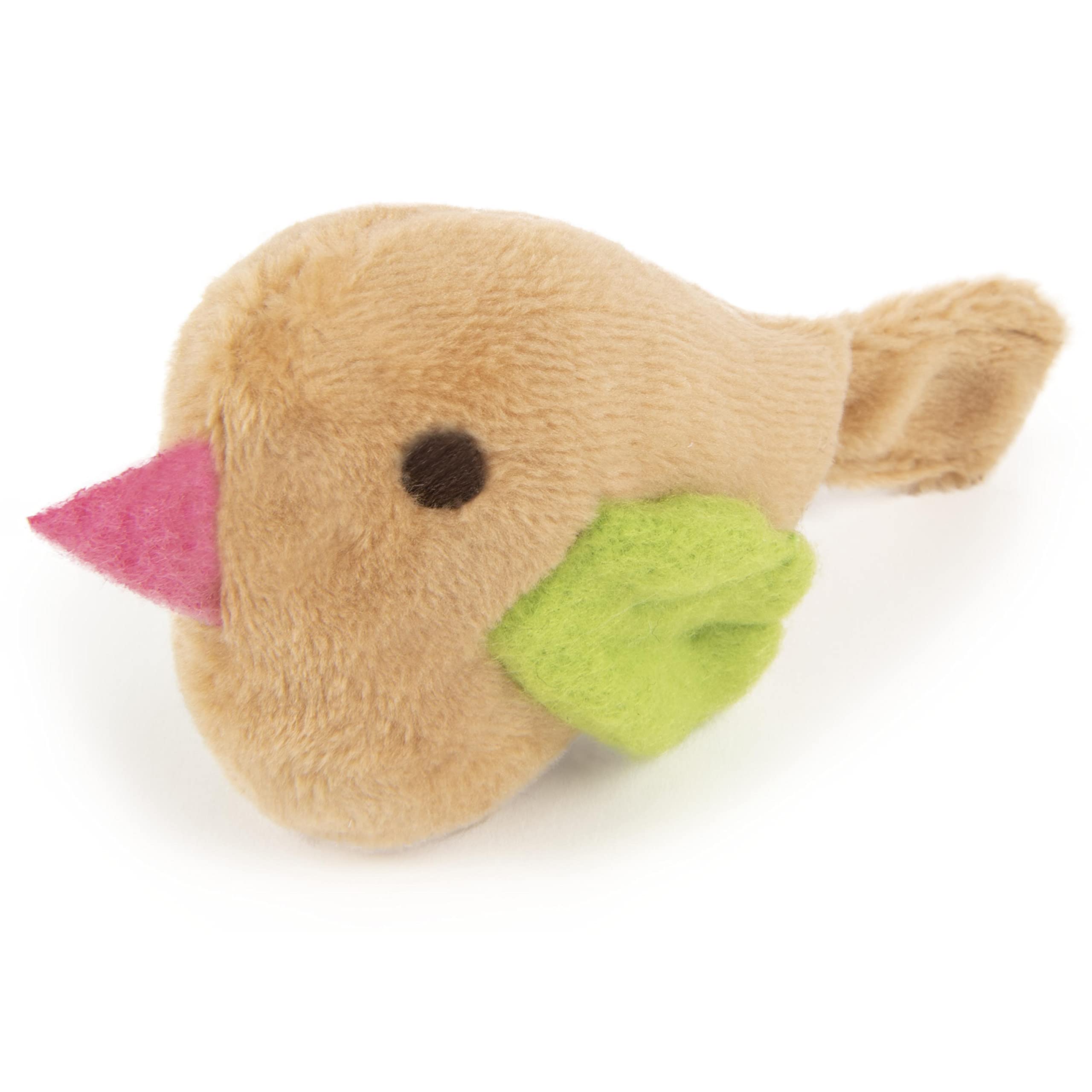 Smartykat Chickadee Chirp Electronic Sound Cat Toy, Contains Catnip, Battery Powered - Light Brown, One Size