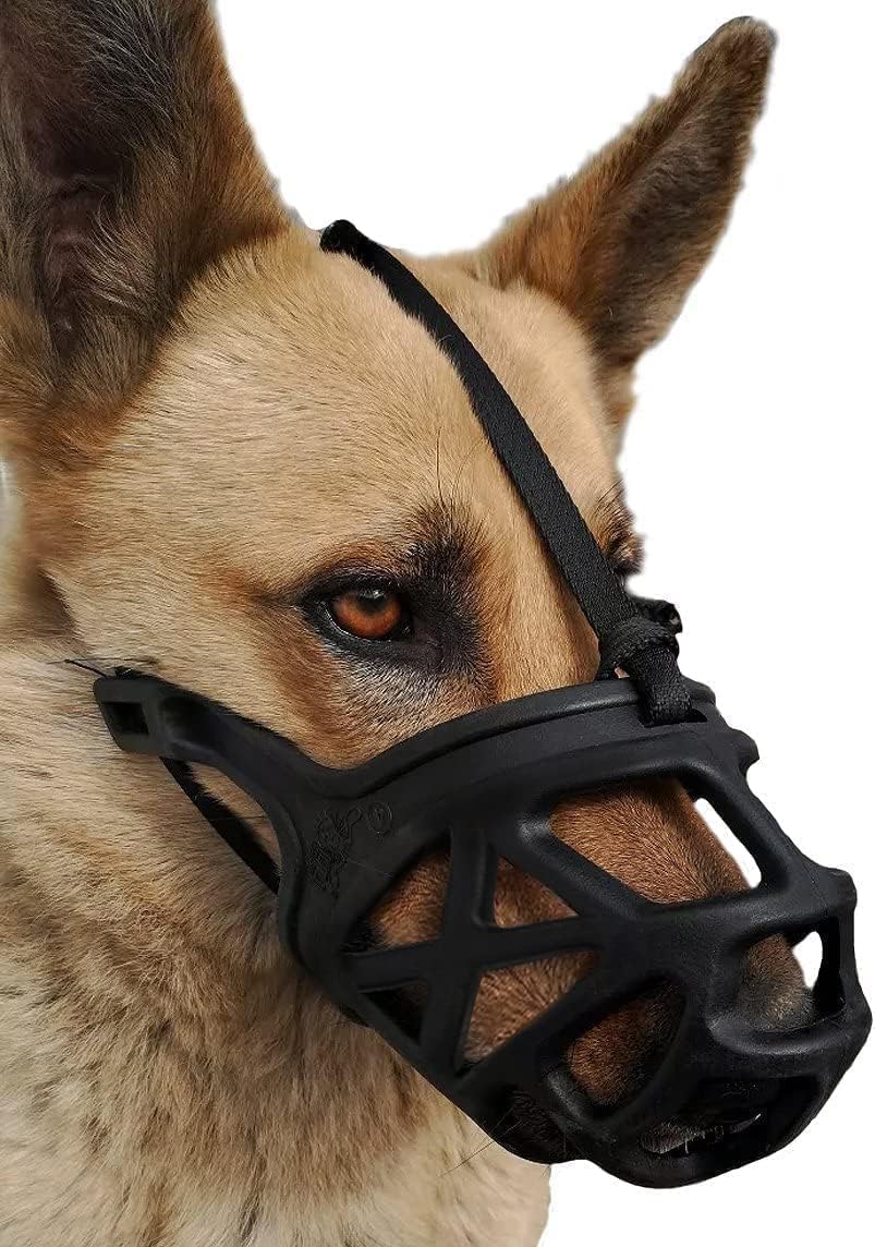 Dog Muzzle, Breathable Basket Muzzles For Small, Medium, Large And X-Large Dogs, Stop Biting, Barking And Chewing, Best For Aggressive Dogs (X-Large, Black)