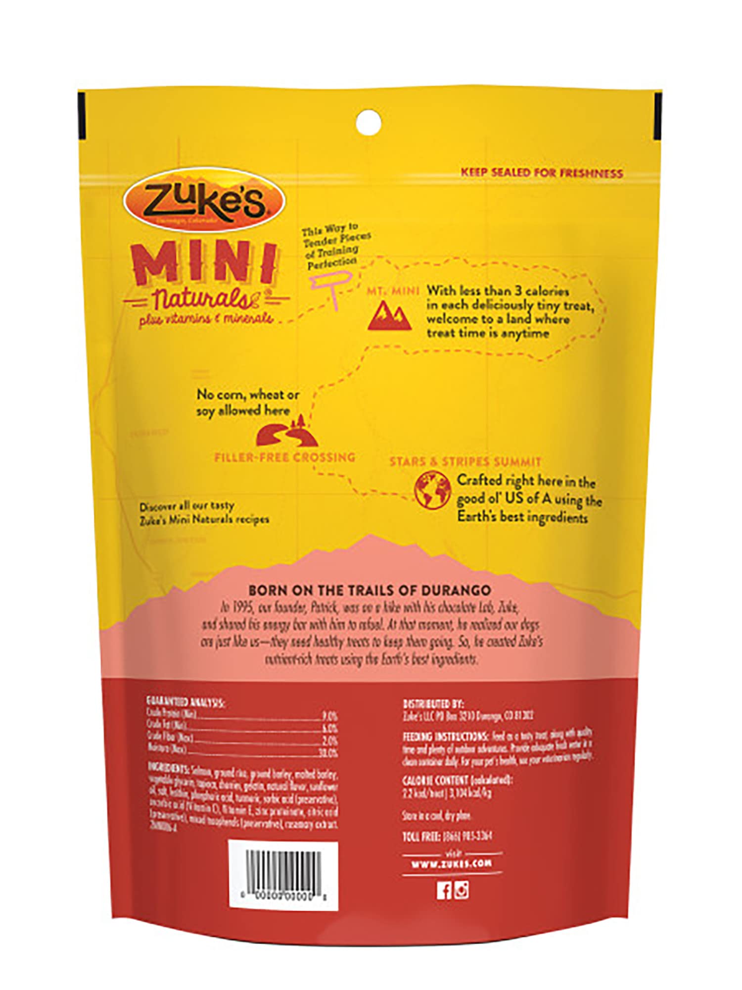 Zukes Mini Naturals Dog Training Treats, Salmon Recipe, Soft Mini Dog Treats with Vitamins & Minerals, Made for All Breed Sizes