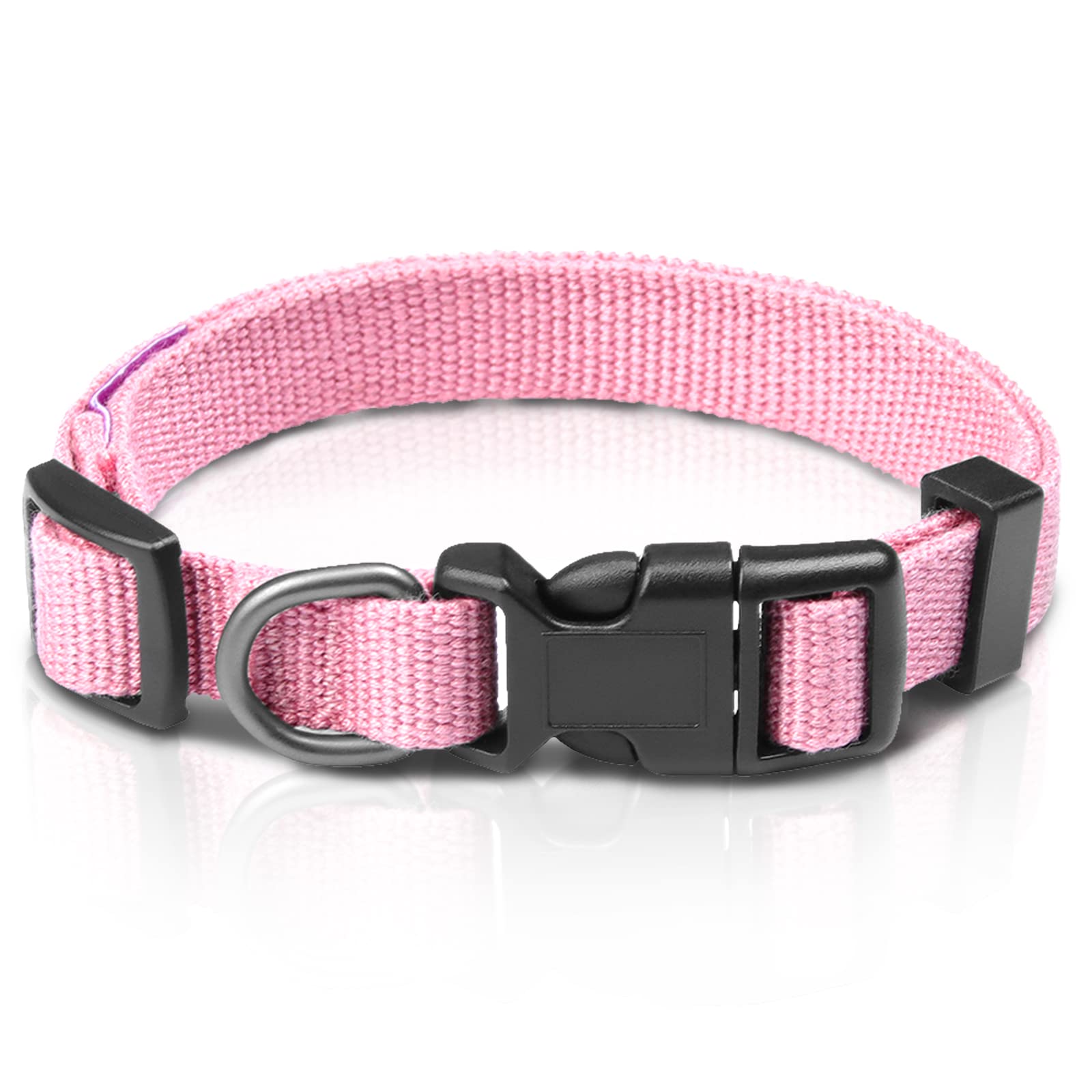 Pawhuggies Pink Dog Collar For Medium Size Dog, Breathable, Anti-Odor & Soft, Comfortable For Sensitive Skin Puppies, 90% Bamboo