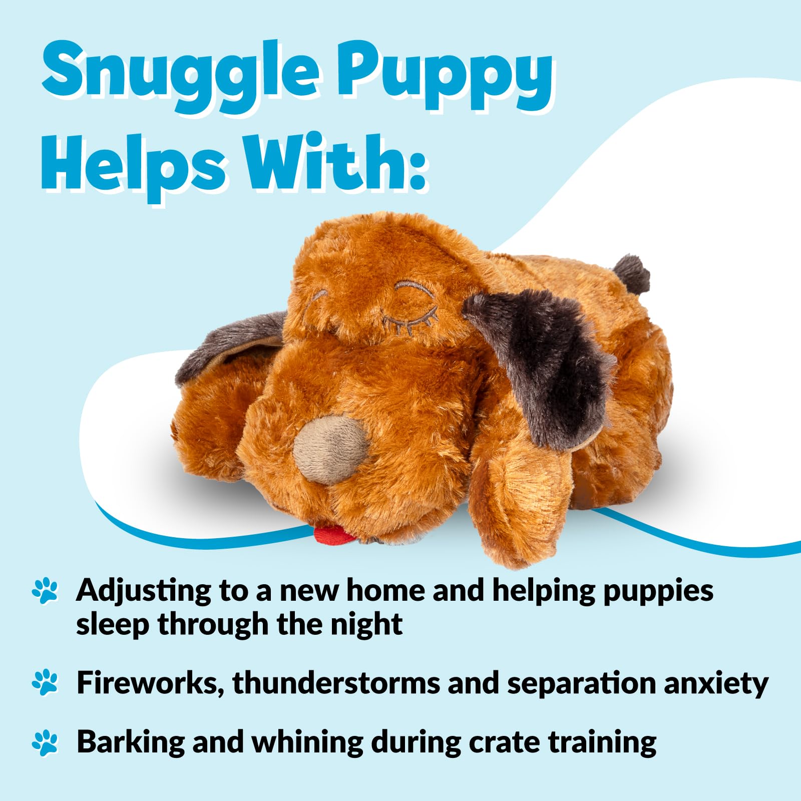Original Snuggle Puppy Heartbeat Stuffed Dog Toy. Puppy Toy For Anxiety Relief, Calming Aid, And Comfort Toy For Behavioral Training In Brown