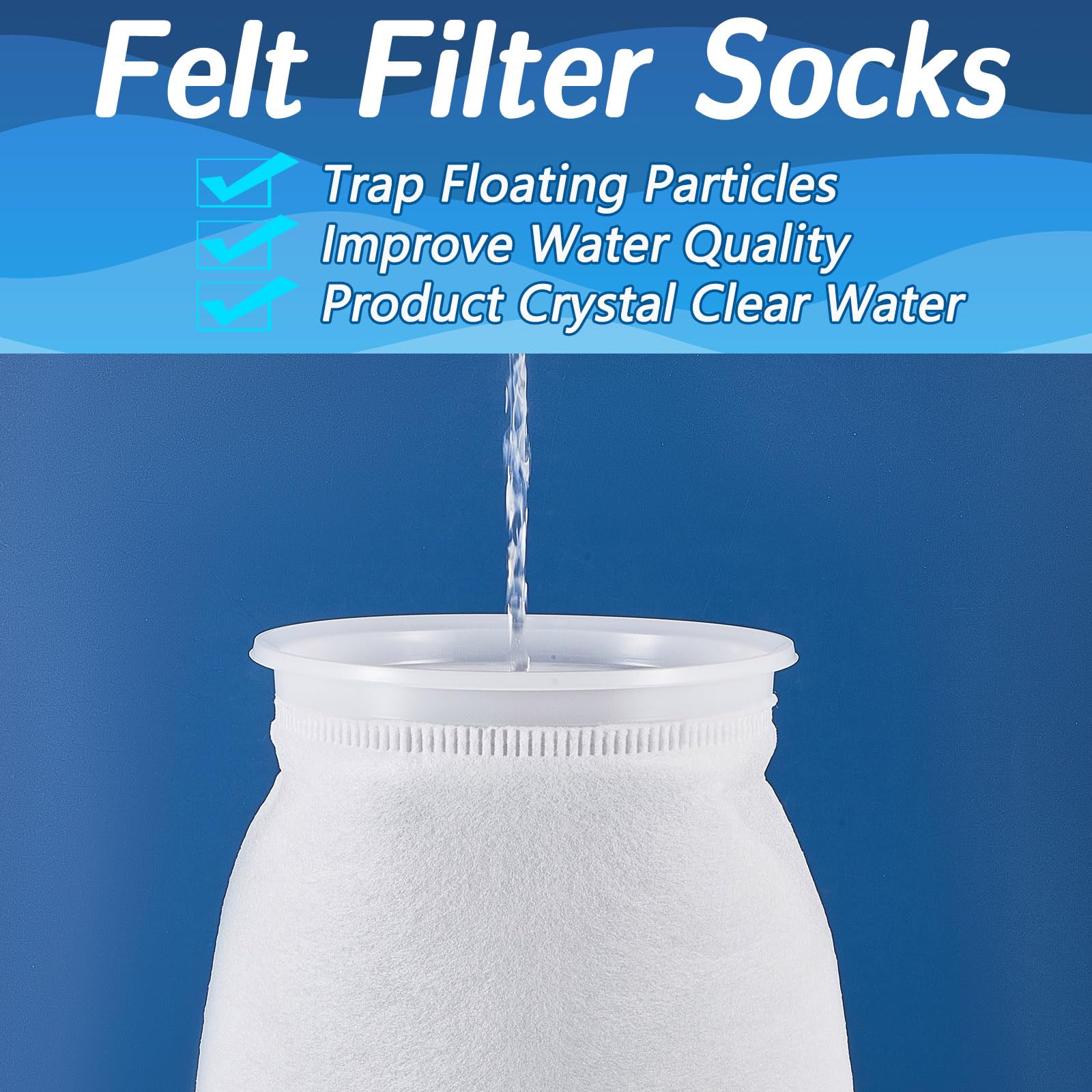 Jecery 16 Pack Ring Filter Socks 200 M Aquarium Filter Bags Aquarium Socks For Tank Sump Saltwater Freshwater(12    7 Inches)