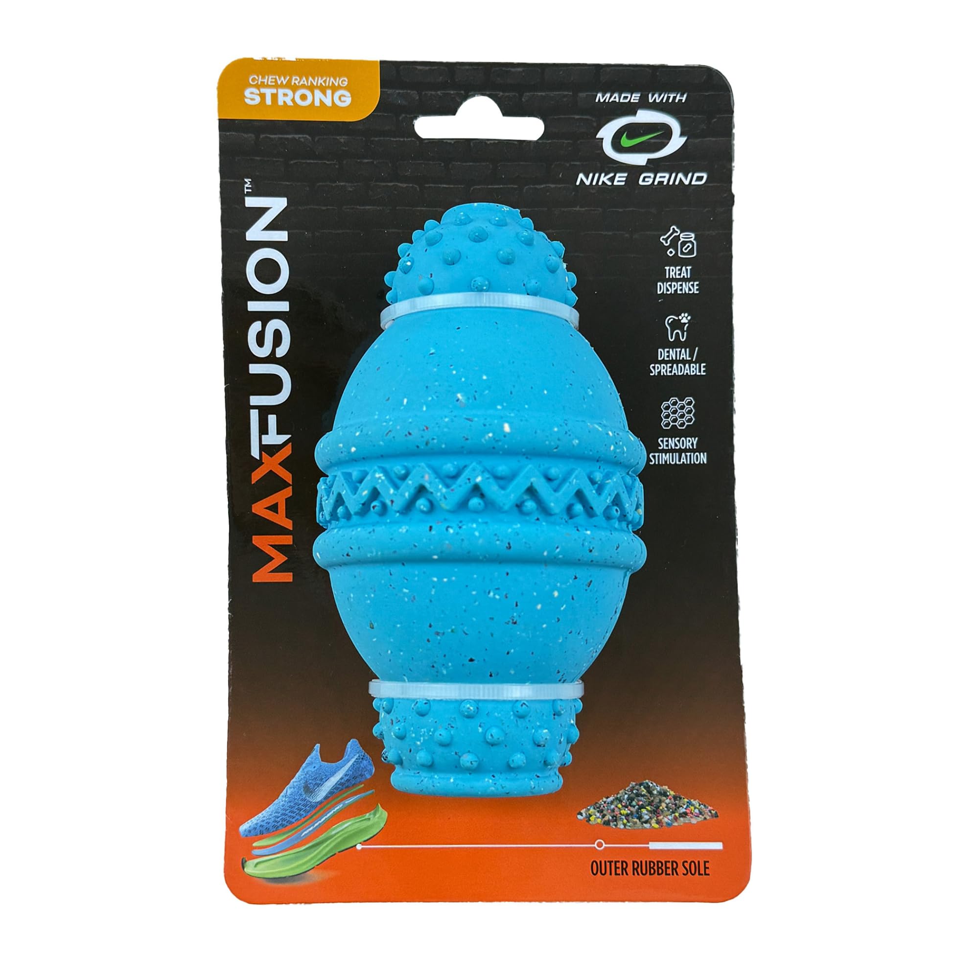 Max Fusion With Nike Grind, Arlee Weeble Treat Dispensing Dog Toy, Durable Dog Treat Toy, L