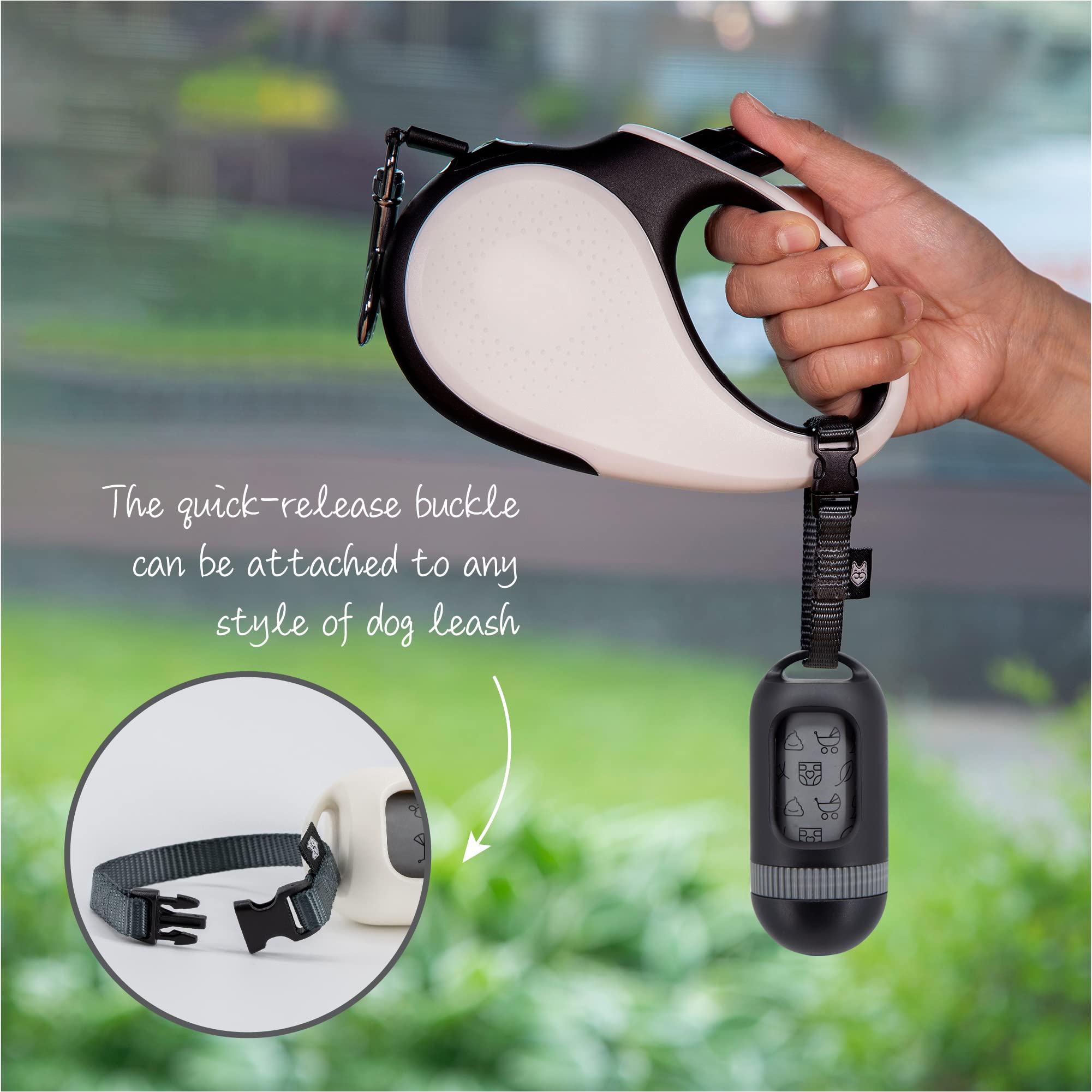 Svd.Pet Dog Poop Bag Dispenser, Retractable Waste Bag Fits Any Leash, Compostable Waste/Poop Bag Holder, Dog Walking Accessory (