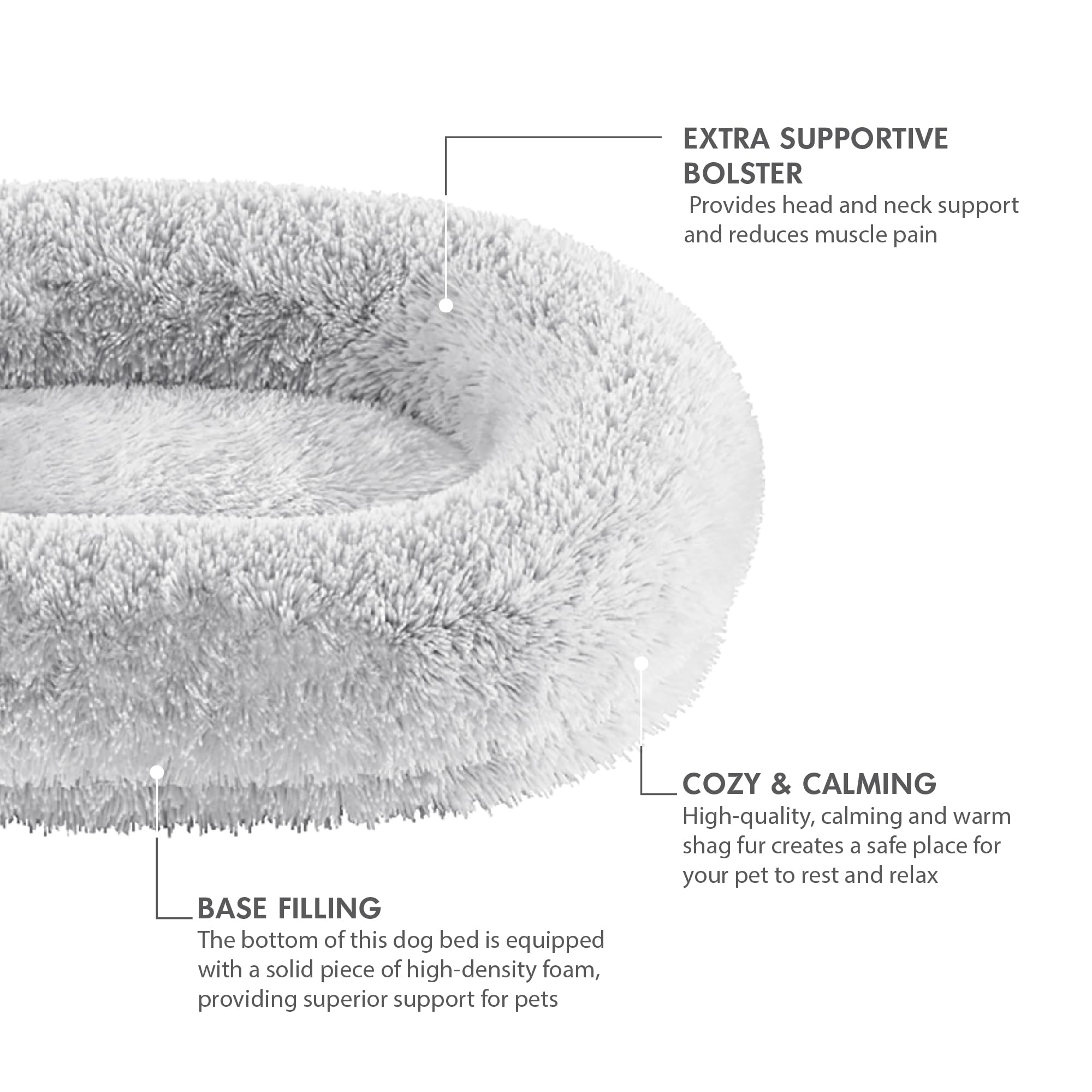 Cozzze Orthopedic Calming Dog Bed for Extra Large Dogs XL, Anti Anxiety Pet Beds with Supportive Foam, Removable Washable Oval P