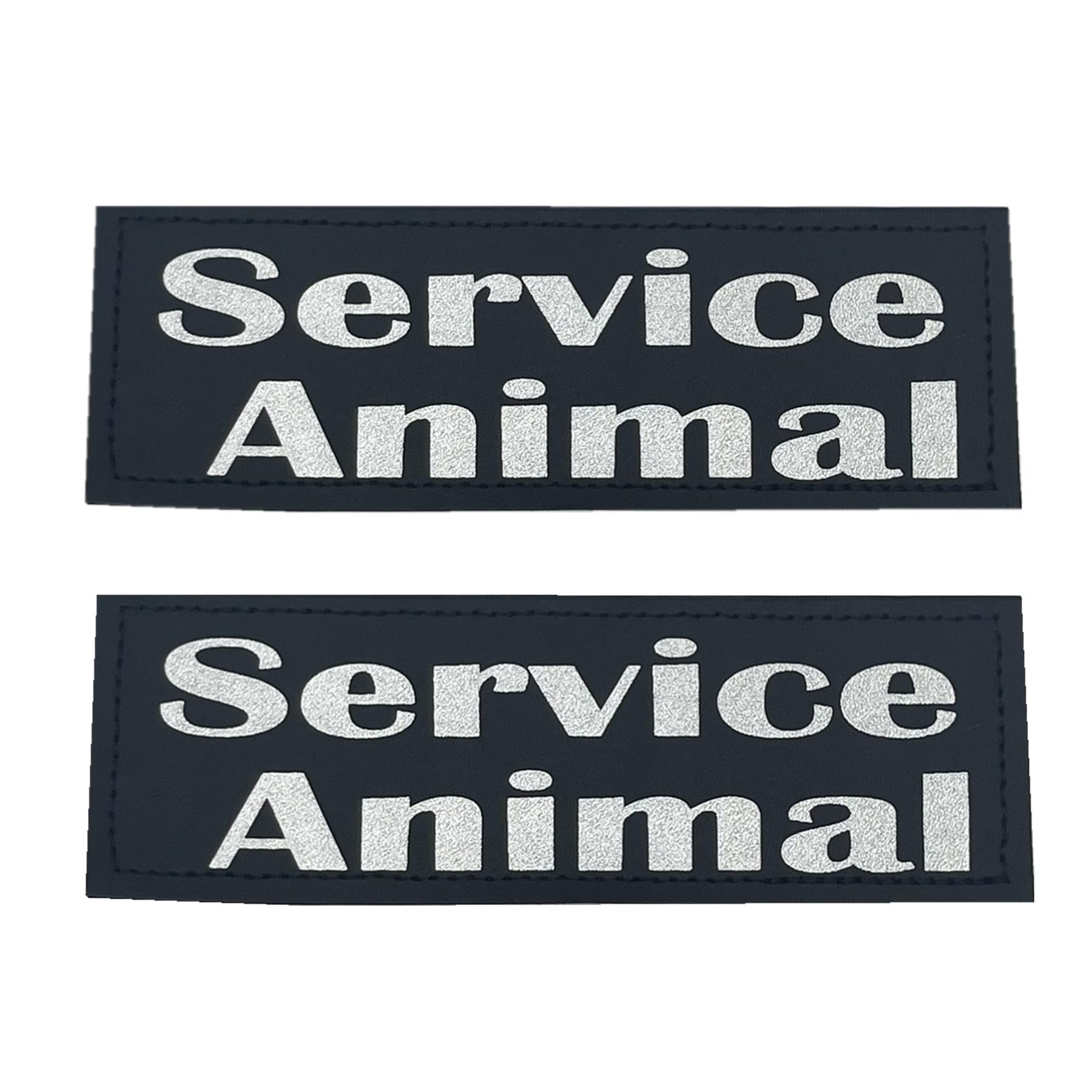 Removable Dog Patches For Vests & Harness-Reflective/White Letter/2 Pack (Service Animal, Large(2 X 6))
