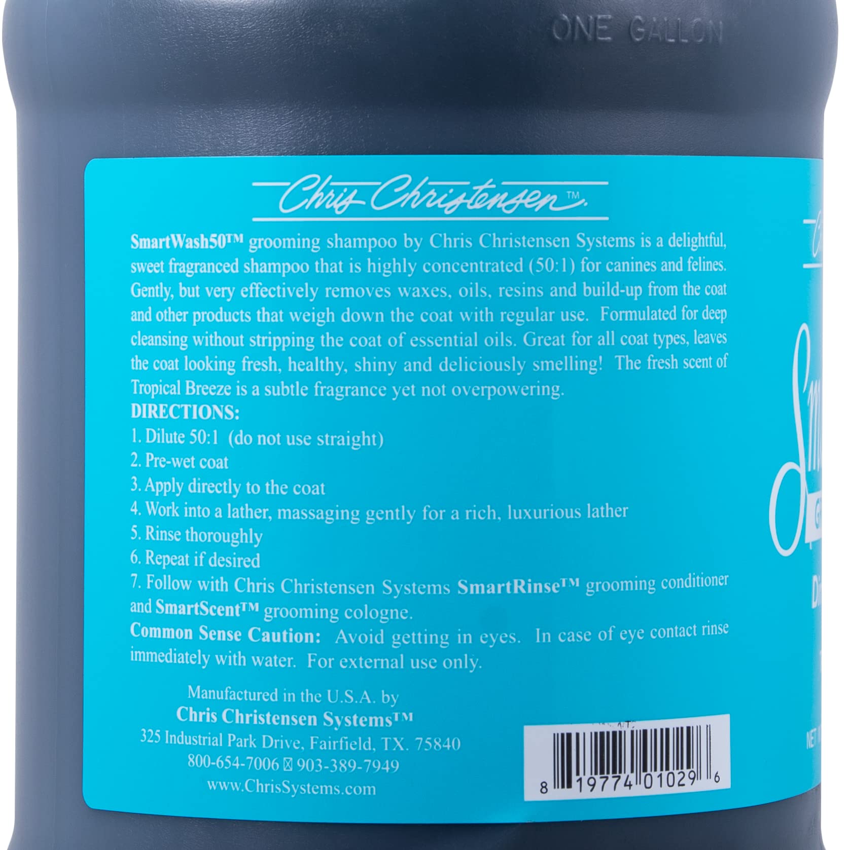 Chris Christensen Smartwash50 Ultra Concentrated Dog Shampoo, Makes Up To 50 Bottles, Groom Like A Professional, Delightfully Fr