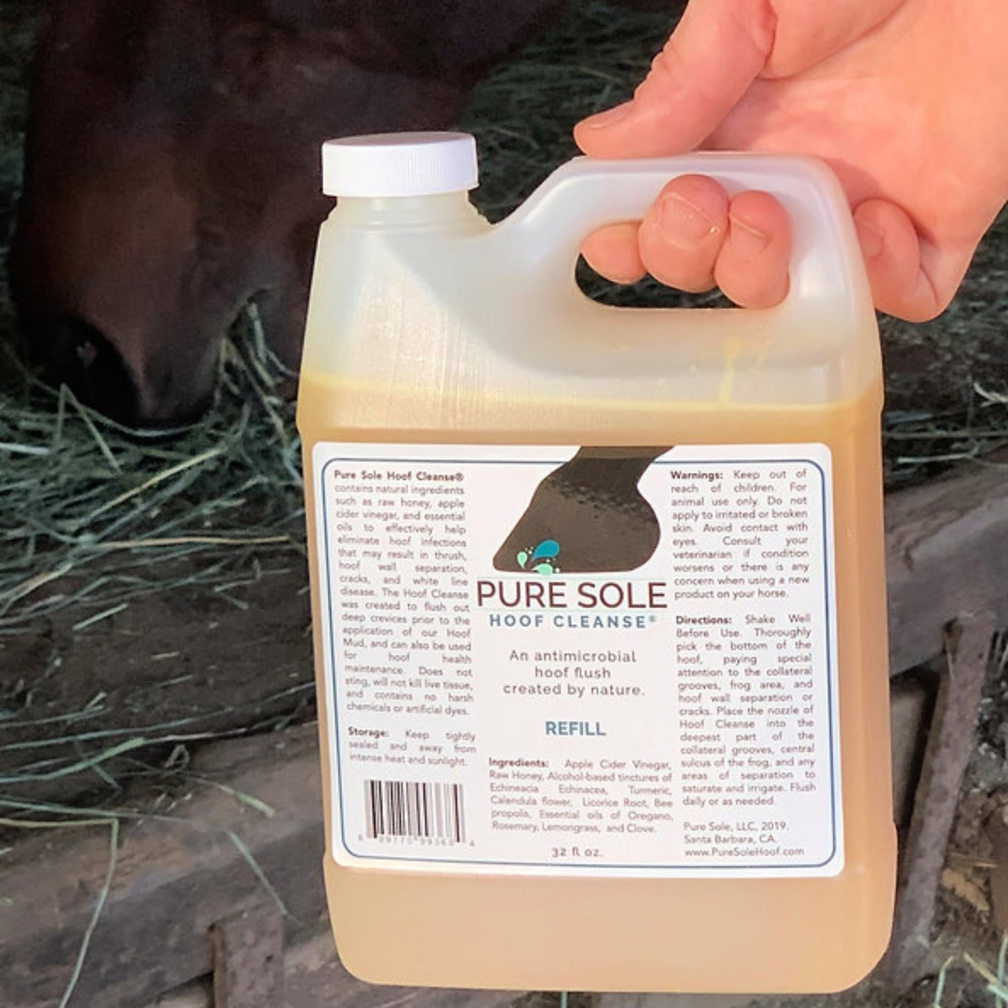 Pure Sole Horse Hoof Cleaner | Thrush Treatment for Horses - All Natural Hoof Cleanse, Use for White Line, Abscess Treatment, Cr