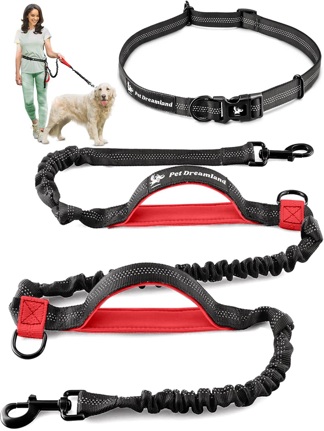 Exquisite Hands-Free Dog Leash for Large Dogs: Ultimate Comfort & Freedom for Running, Walking, Hiking. Premium Quality, Durable