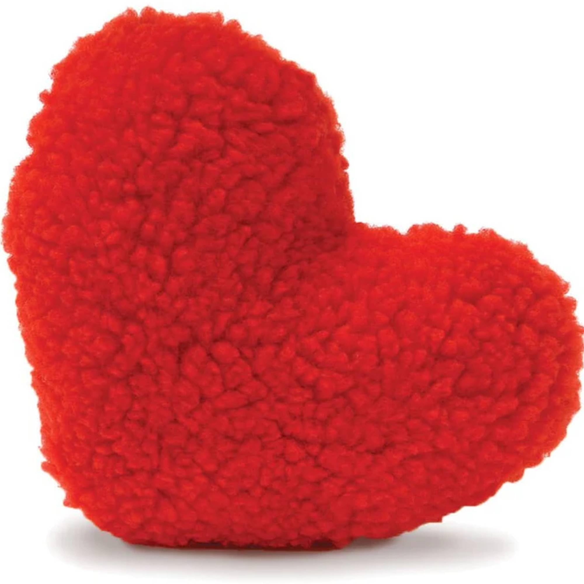 Jeffers Pet Plush Dog Toy With Squeaker, Fleecy Red Heart 6.5'' - Soft Crinkle Fabric, Safe & Durable, Healthy Fun For Small & M